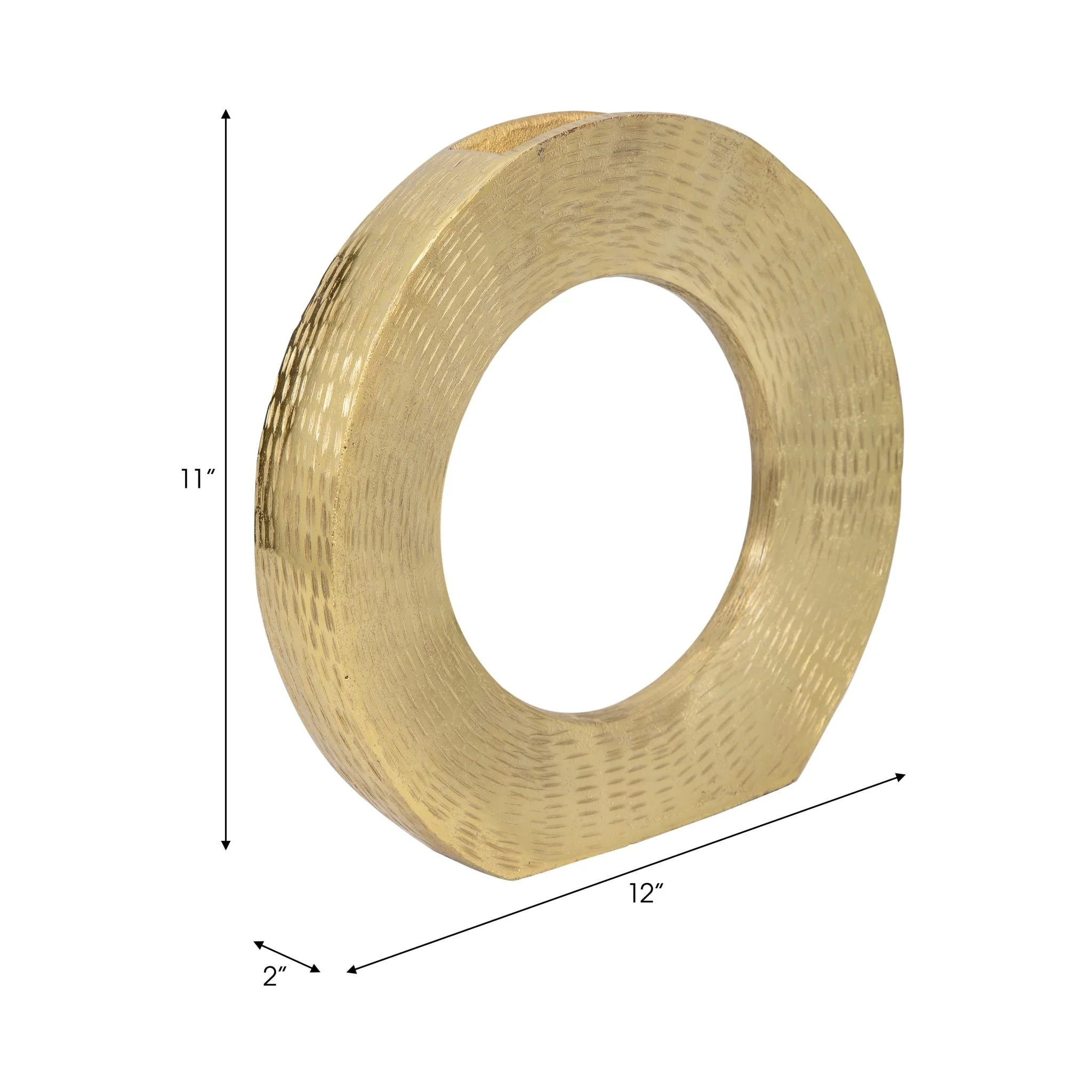 Metal,11"h,round Open Cut Out Vase,gold - Image 9