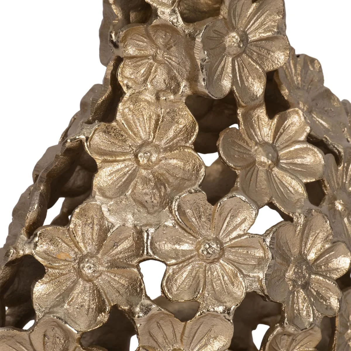 Metal, 12" Cut-out Flower Vase, Champagne - Image 5