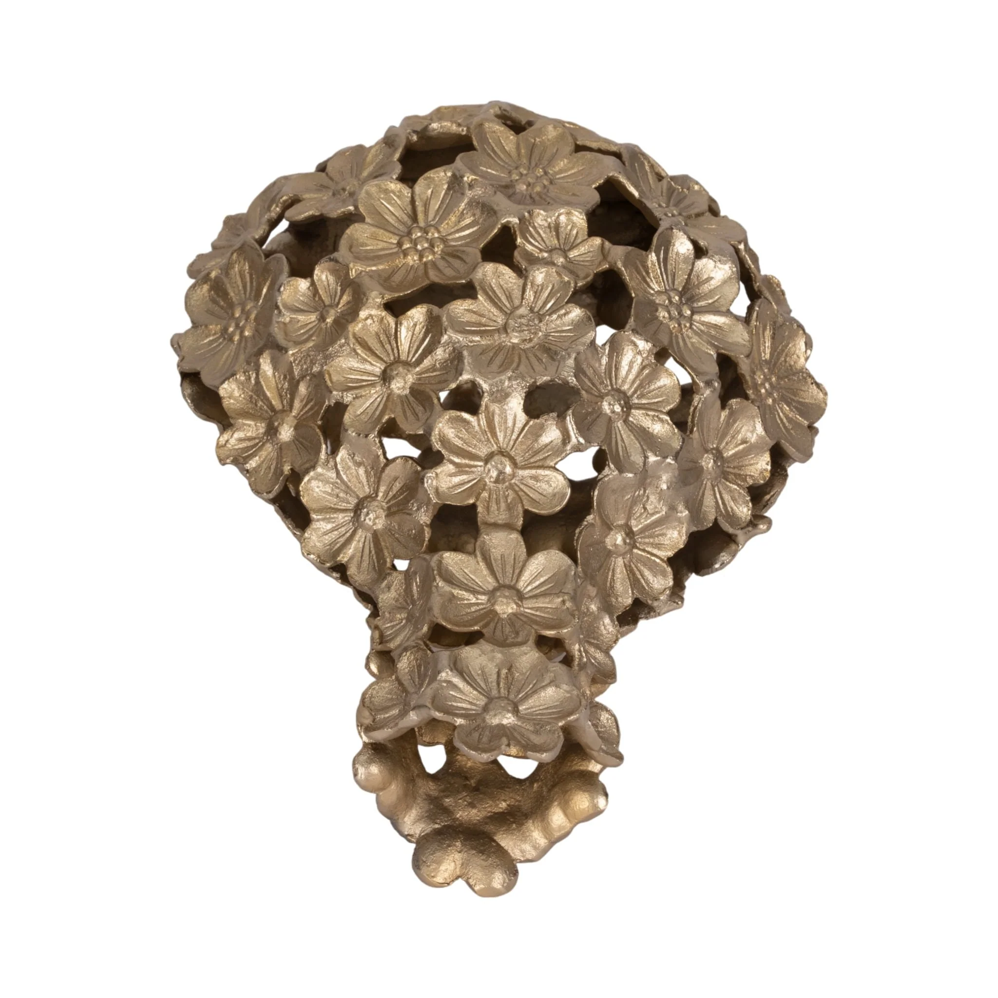 Metal, 12" Cut-out Flower Vase, Champagne - Image 6