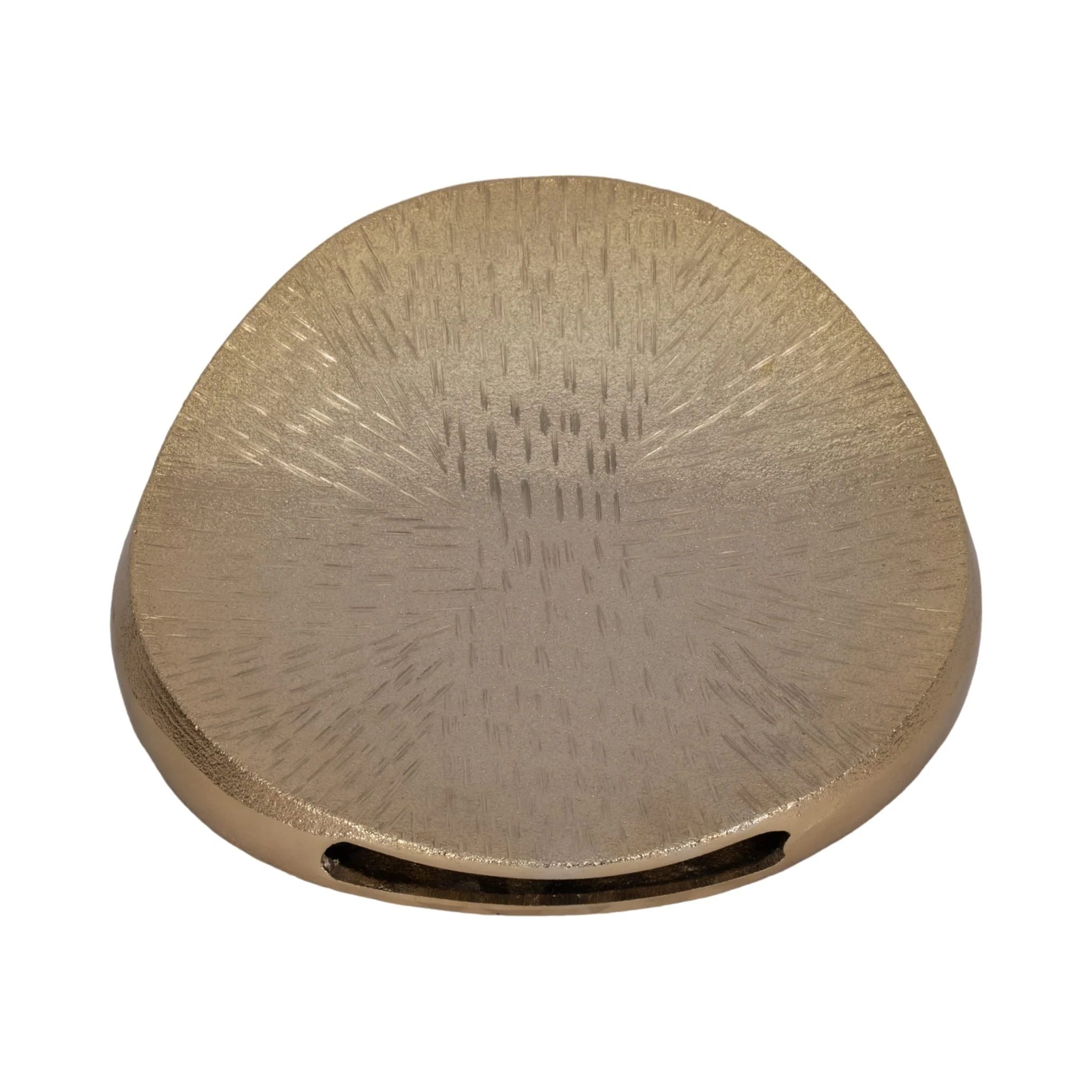 Metal, 12" Etched Oval Vase, Champagne - Image 6