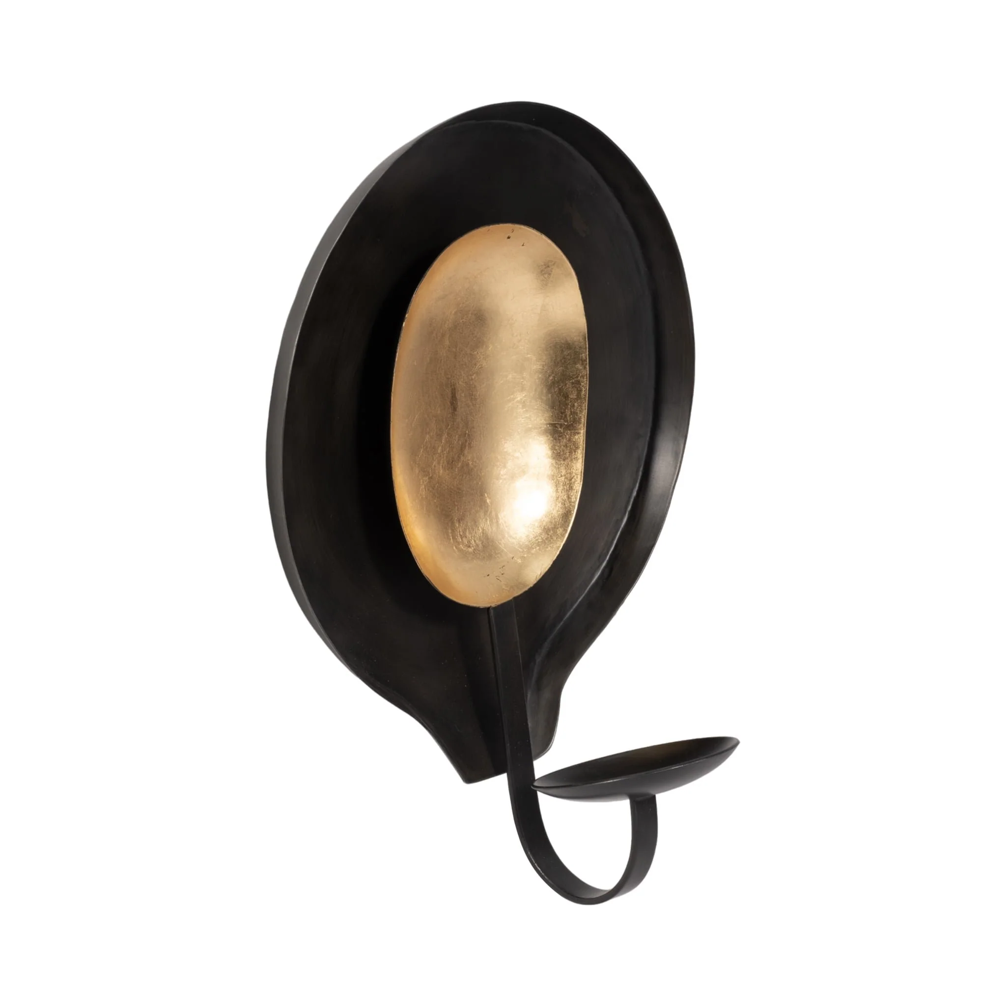 Metal, 12" Round Votive Holder, Black/gold - Image 3