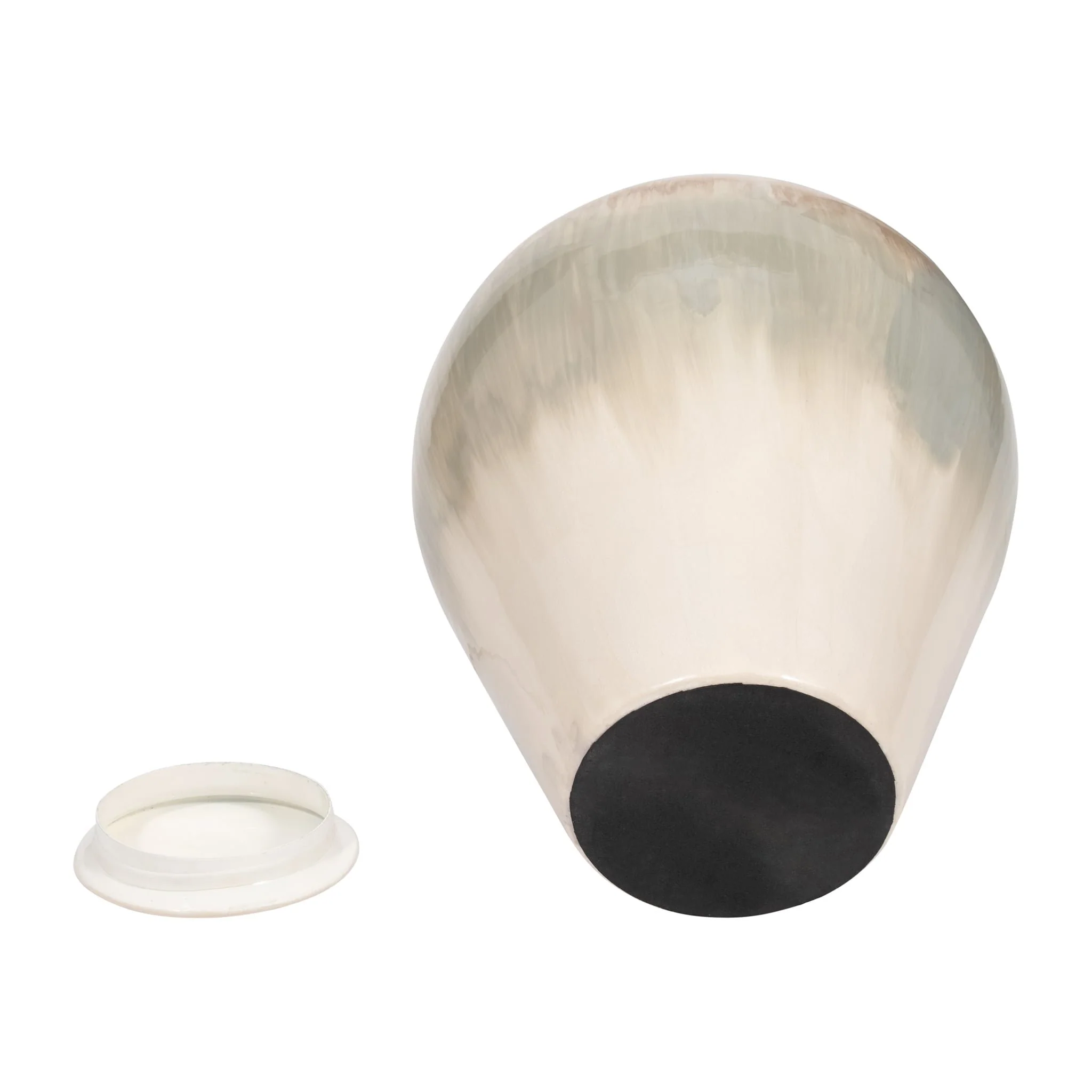 Metal, 12" Temple Vase, Pearl - Image 6