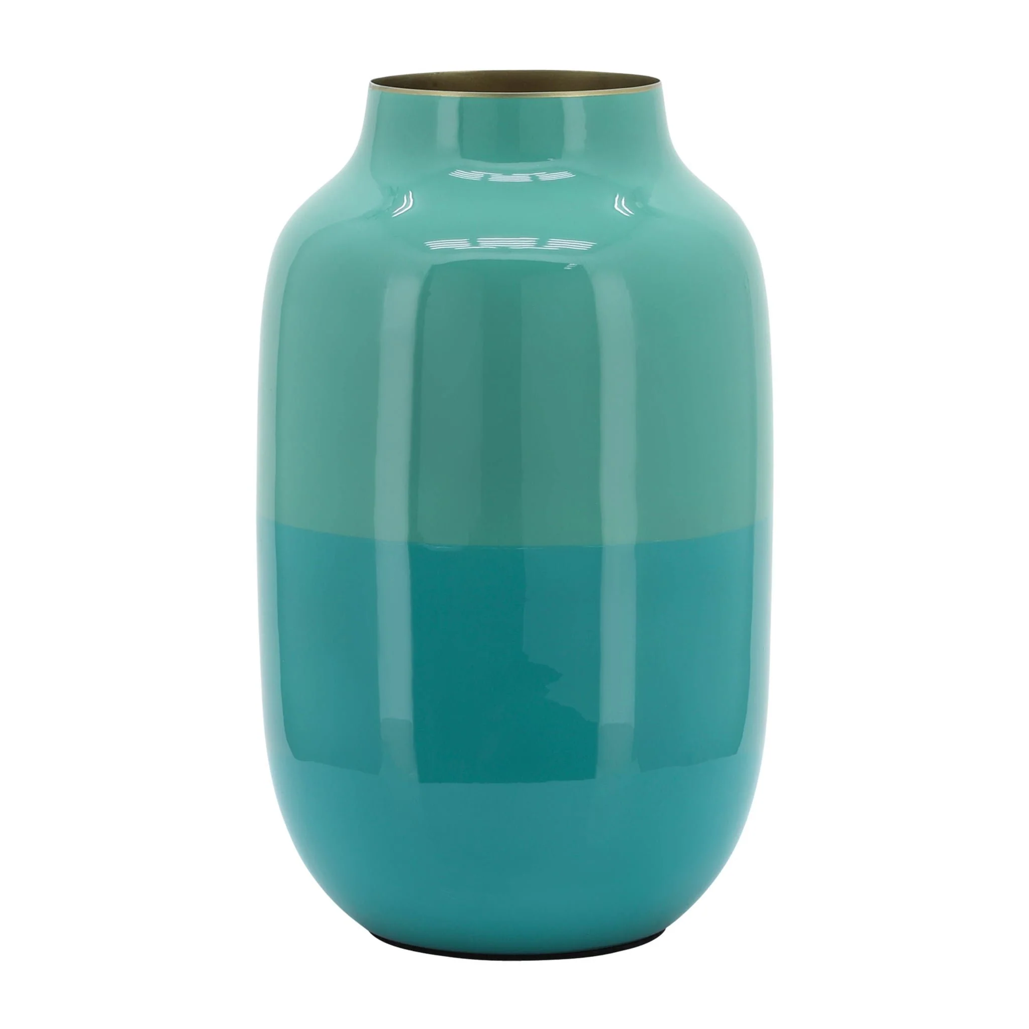 Metal 12" Urn Vase, Green