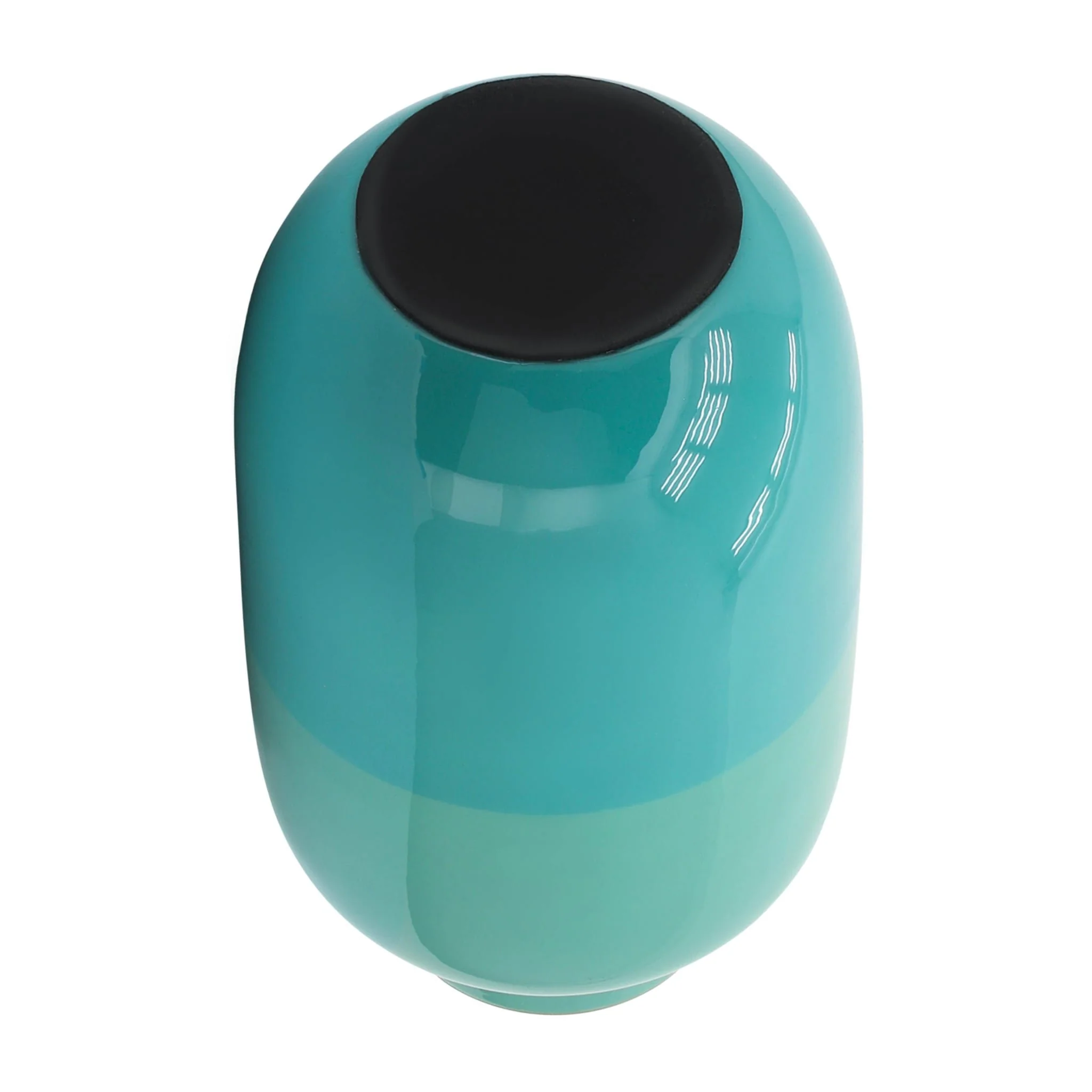 Metal 12" Urn Vase, Green - Image 4