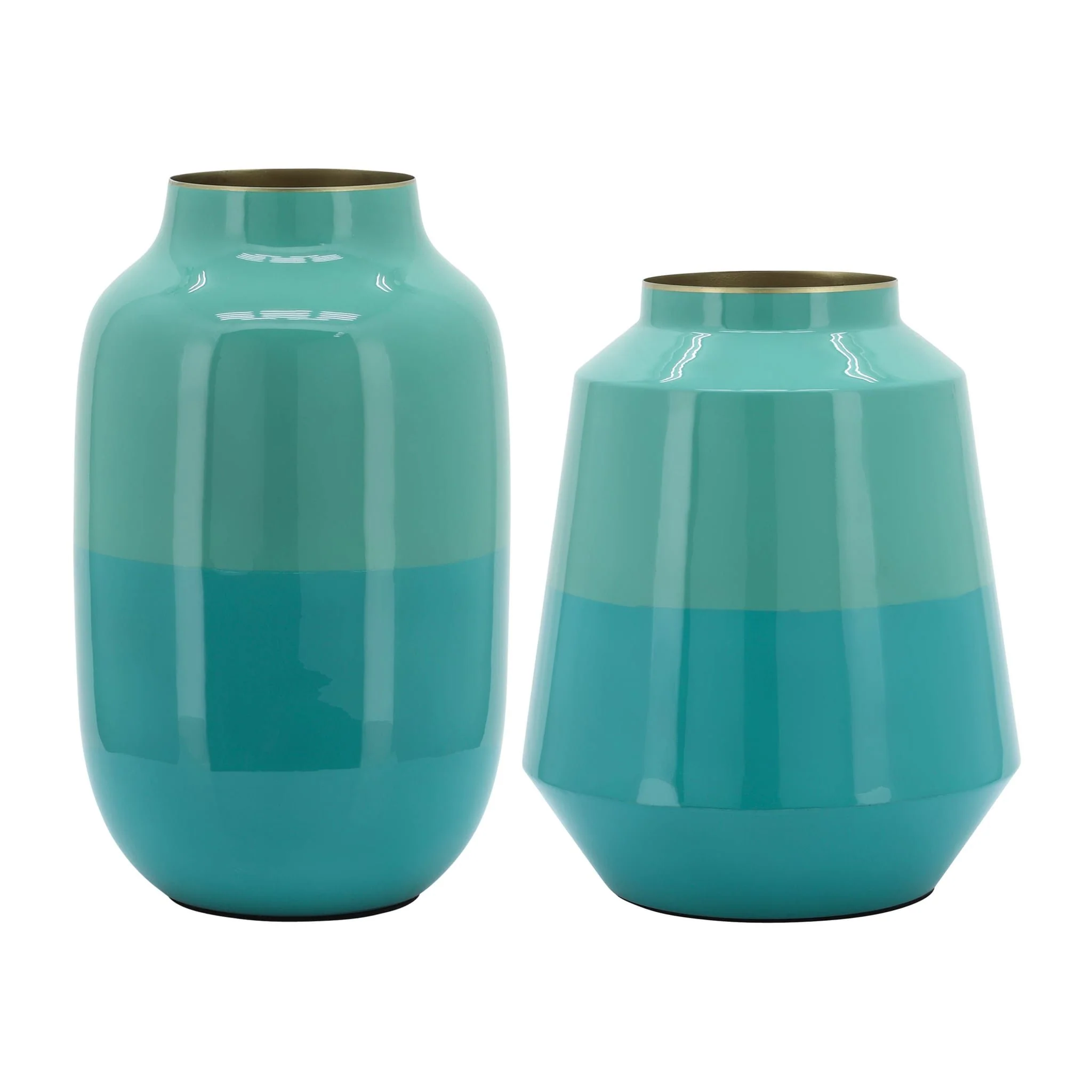 Metal 12" Vessel Vase, Green - Image 7