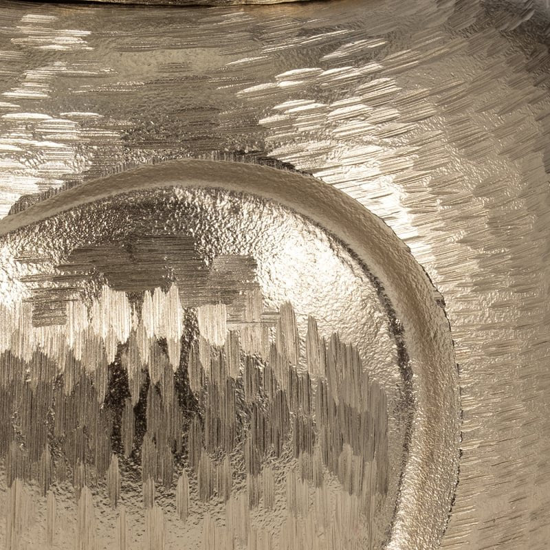 Metal, 13" Face Jar With Lid, Champagne - Image 5