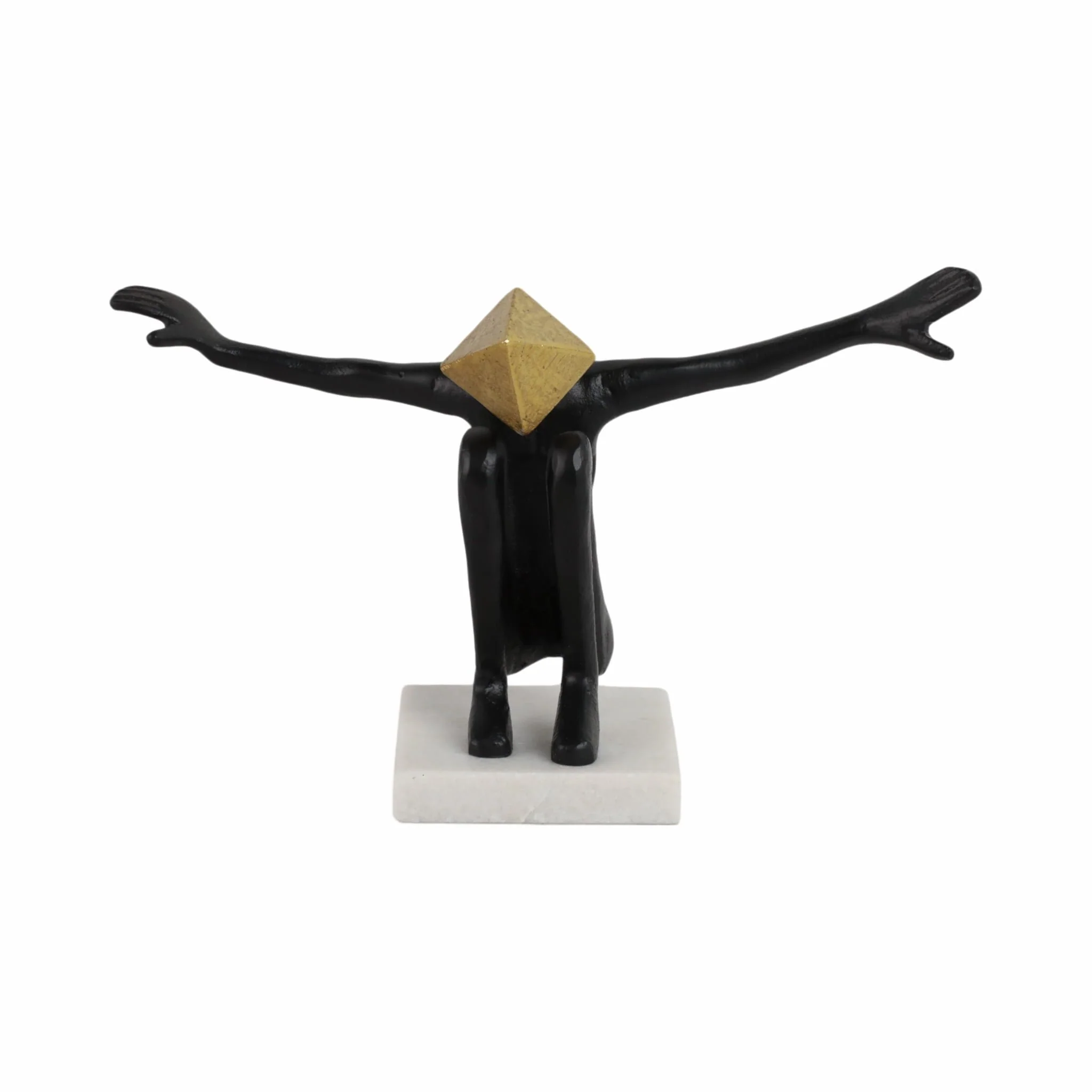 Metal, 13" Open Arms Man, Black/gold