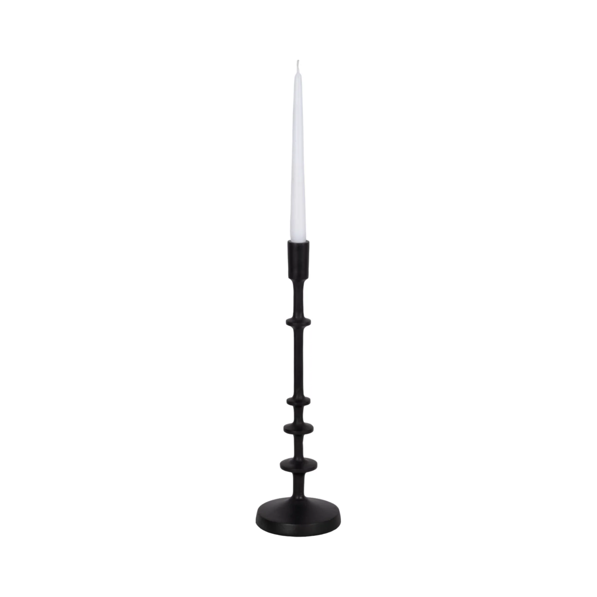 Metal, 13"h Taper Candle Holder, Black - Image 2
