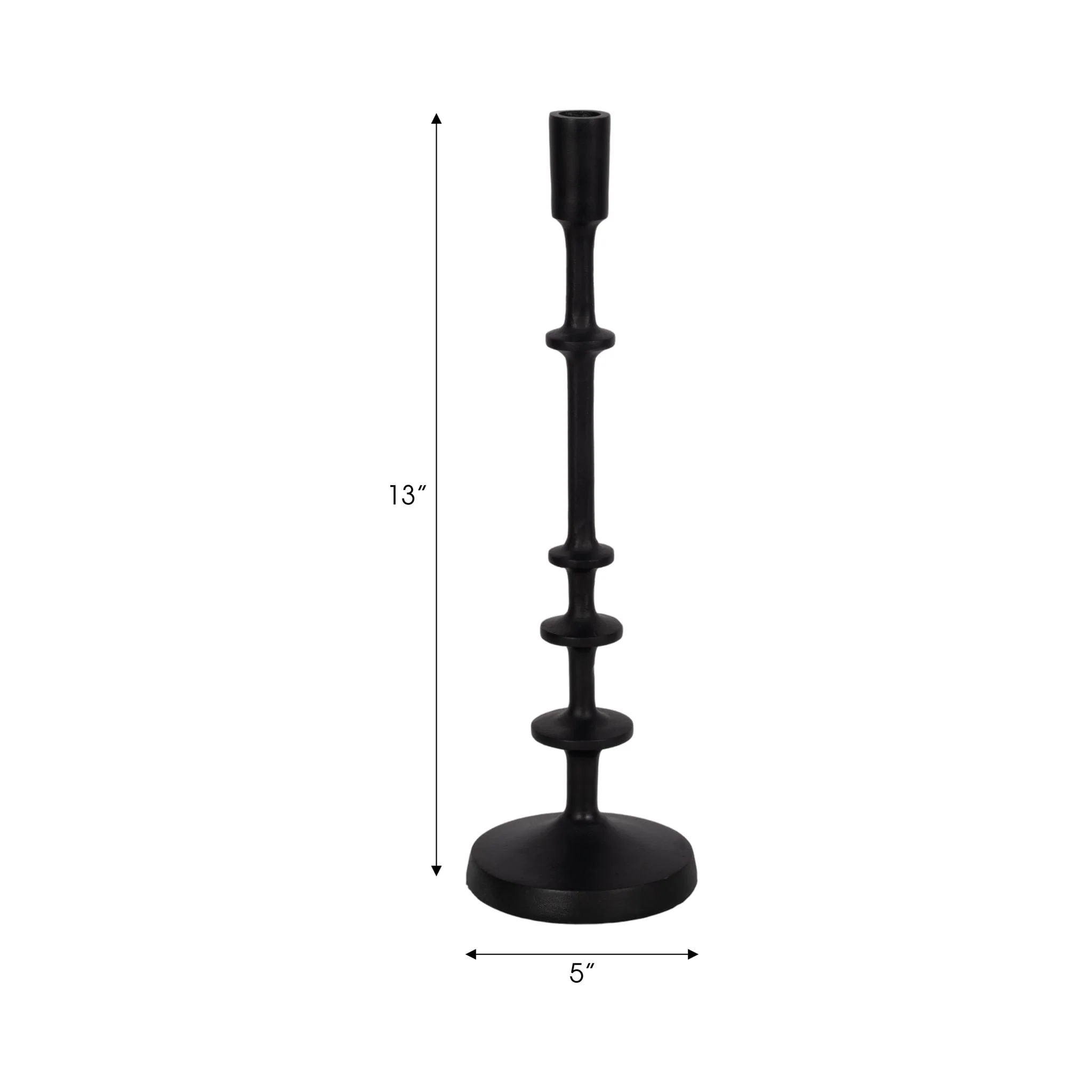 Metal, 13"h Taper Candle Holder, Black - Image 6