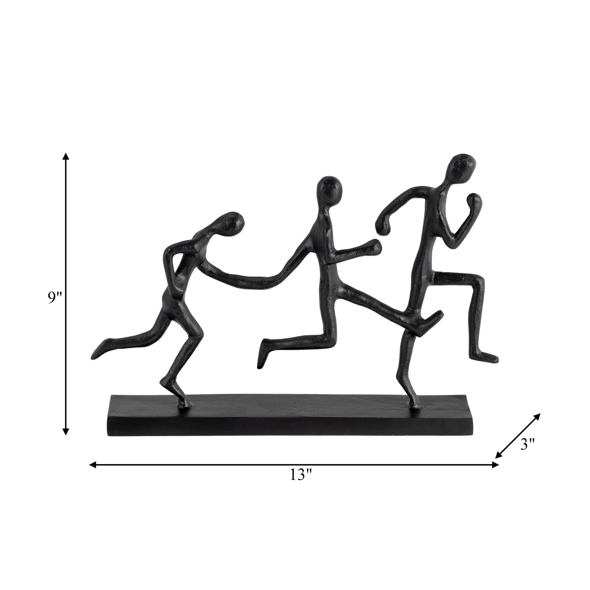 Metal, 13"l 3-man Running, Black - Image 7
