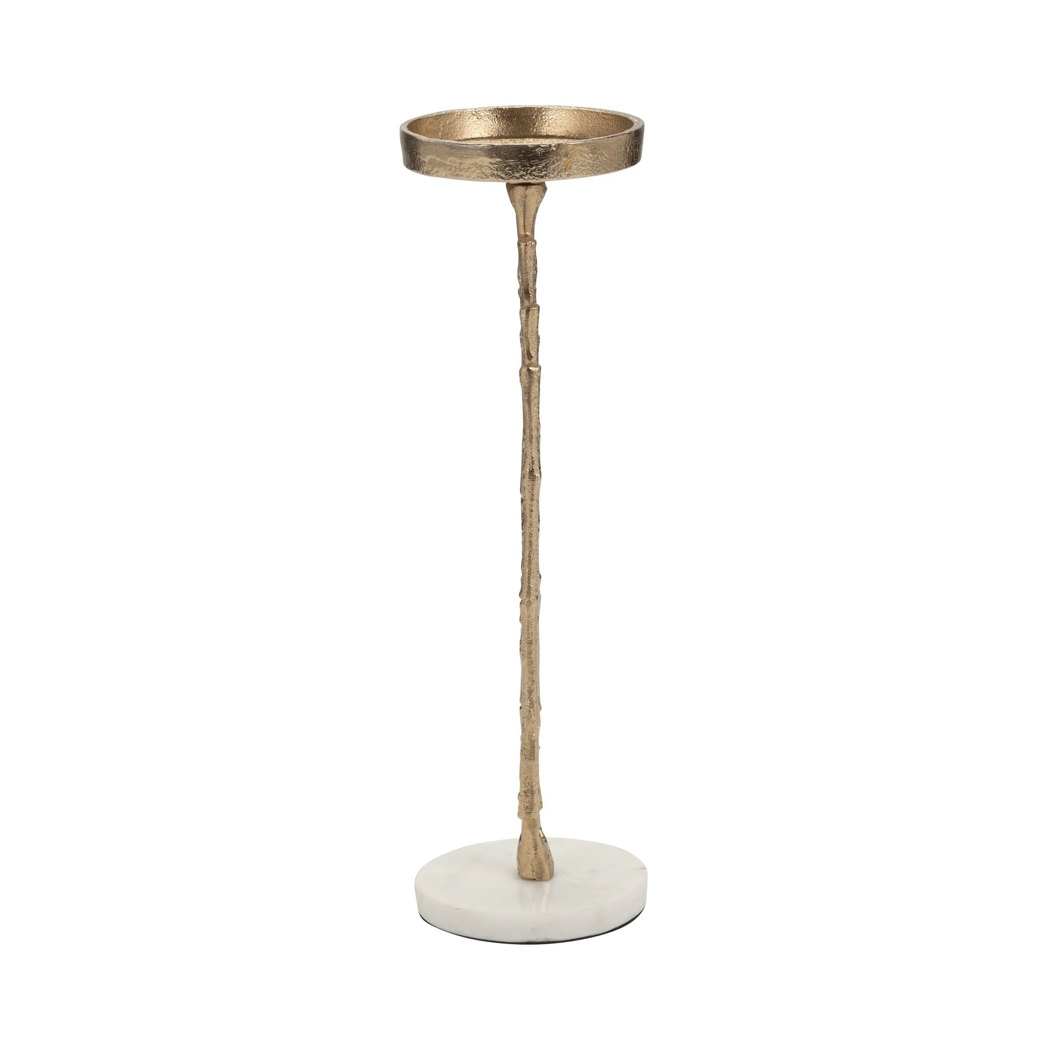 Metal, 14" Contemporary Candle Holder, Gold - Image 4