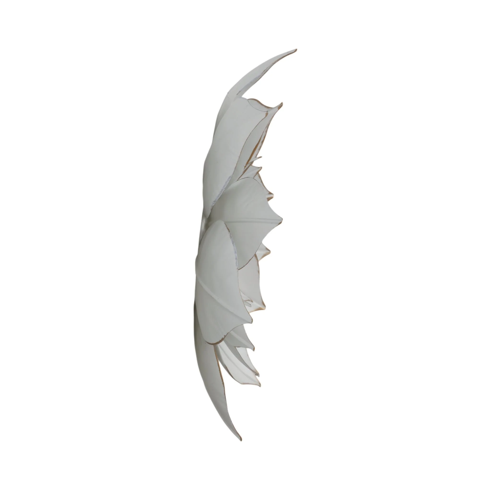 Metal 14" Lotus Wall Deco, White/gold - Image 4