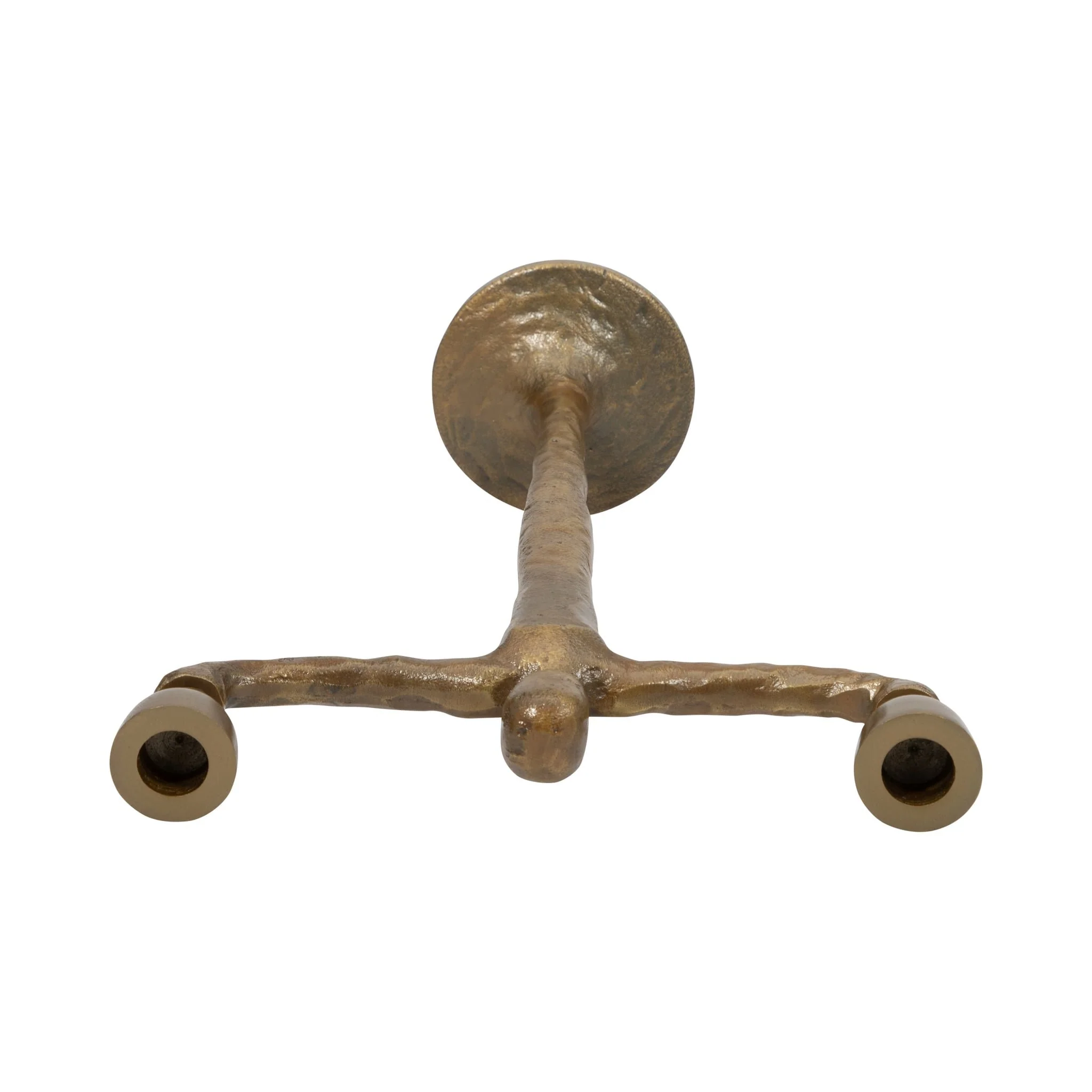 Metal, 15" 2 Taper Candelabra, Gold - Image 6