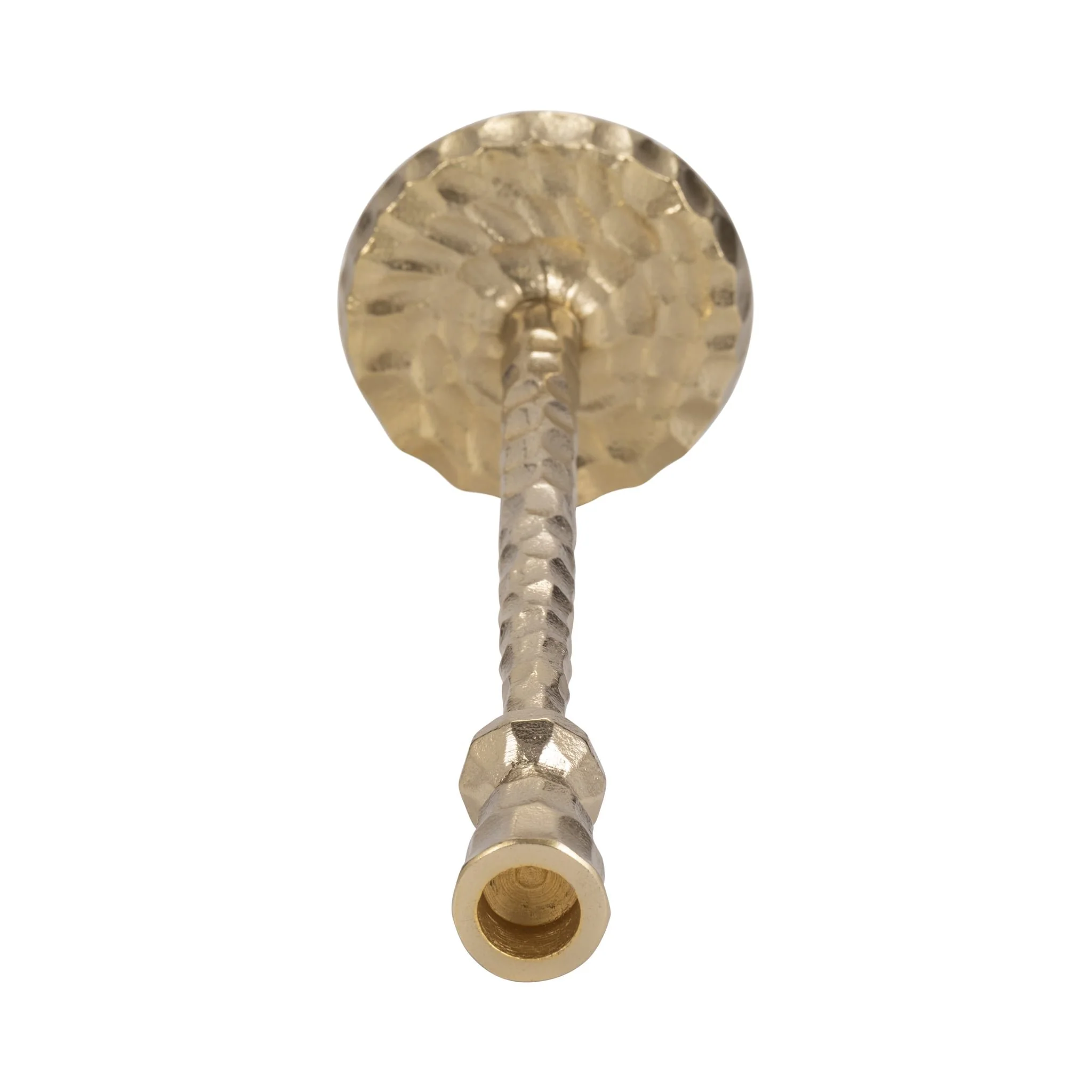 Metal, 15" Hammered Taper Candleholder, Gold - Image 5