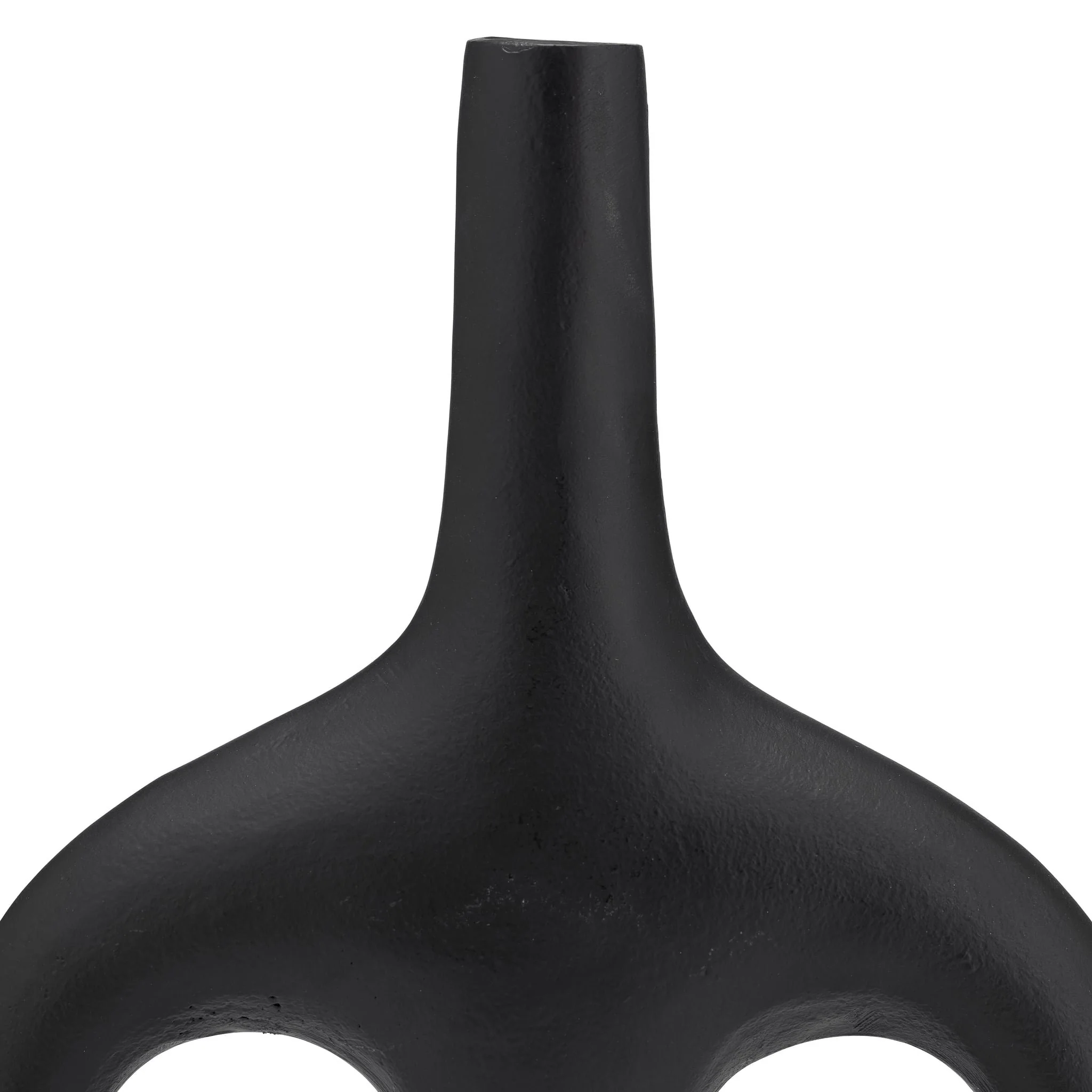 Metal,15", Hollow Handles Vase,black - Image 6
