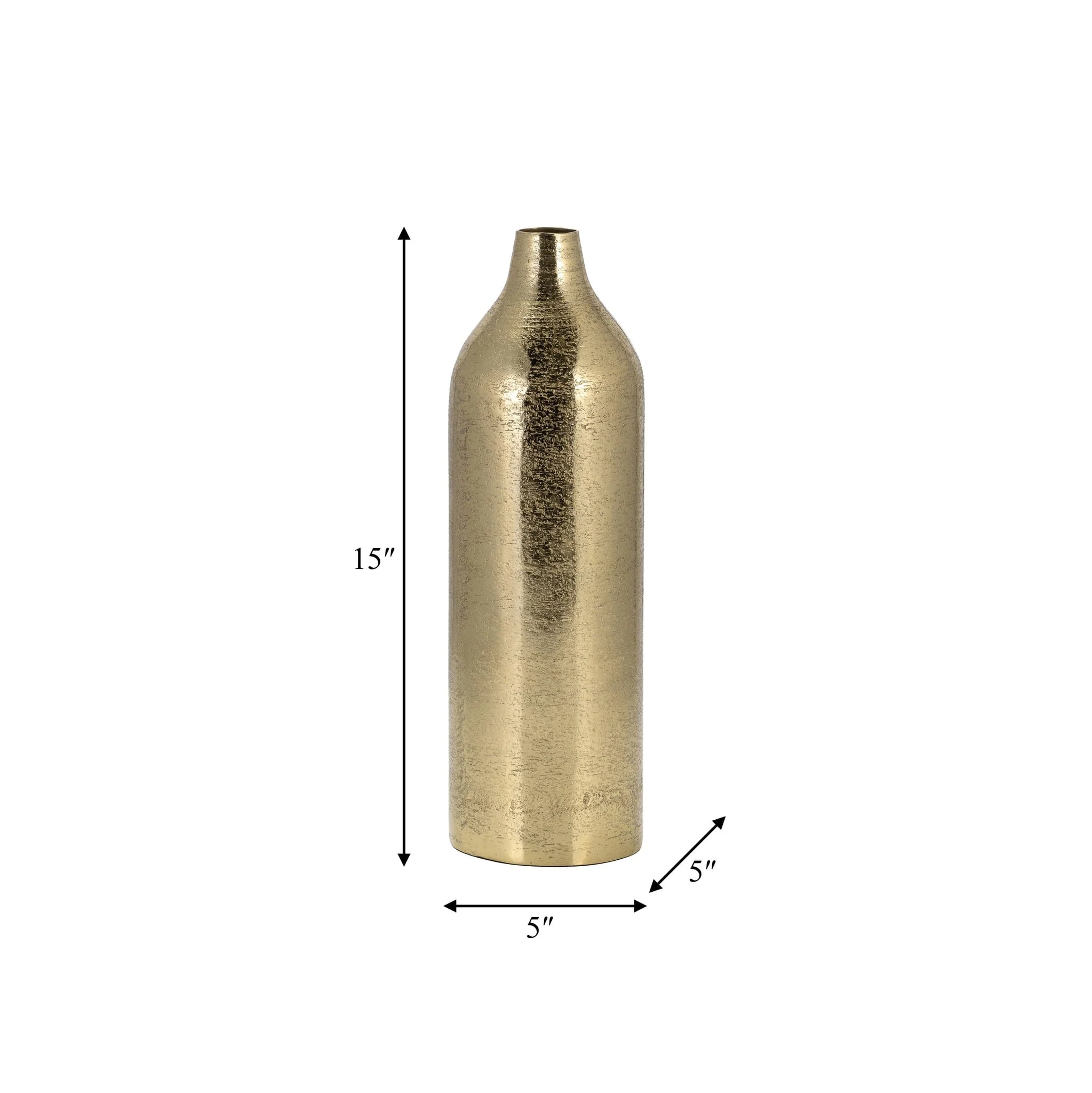 Metal, 15"h Cylinder Vase, Gold - Image 6