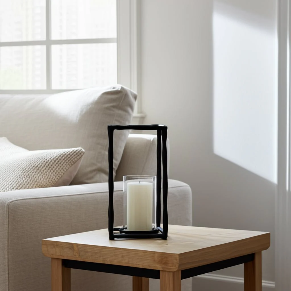 Metal, 16" Open Square Hurricane Holder, Black - Image 13