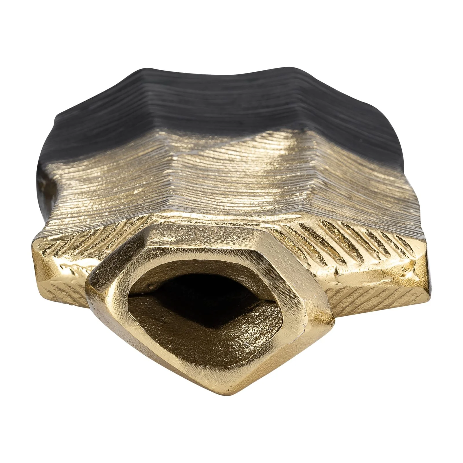Metal,16",rigged Vase,gold/black - Image 7
