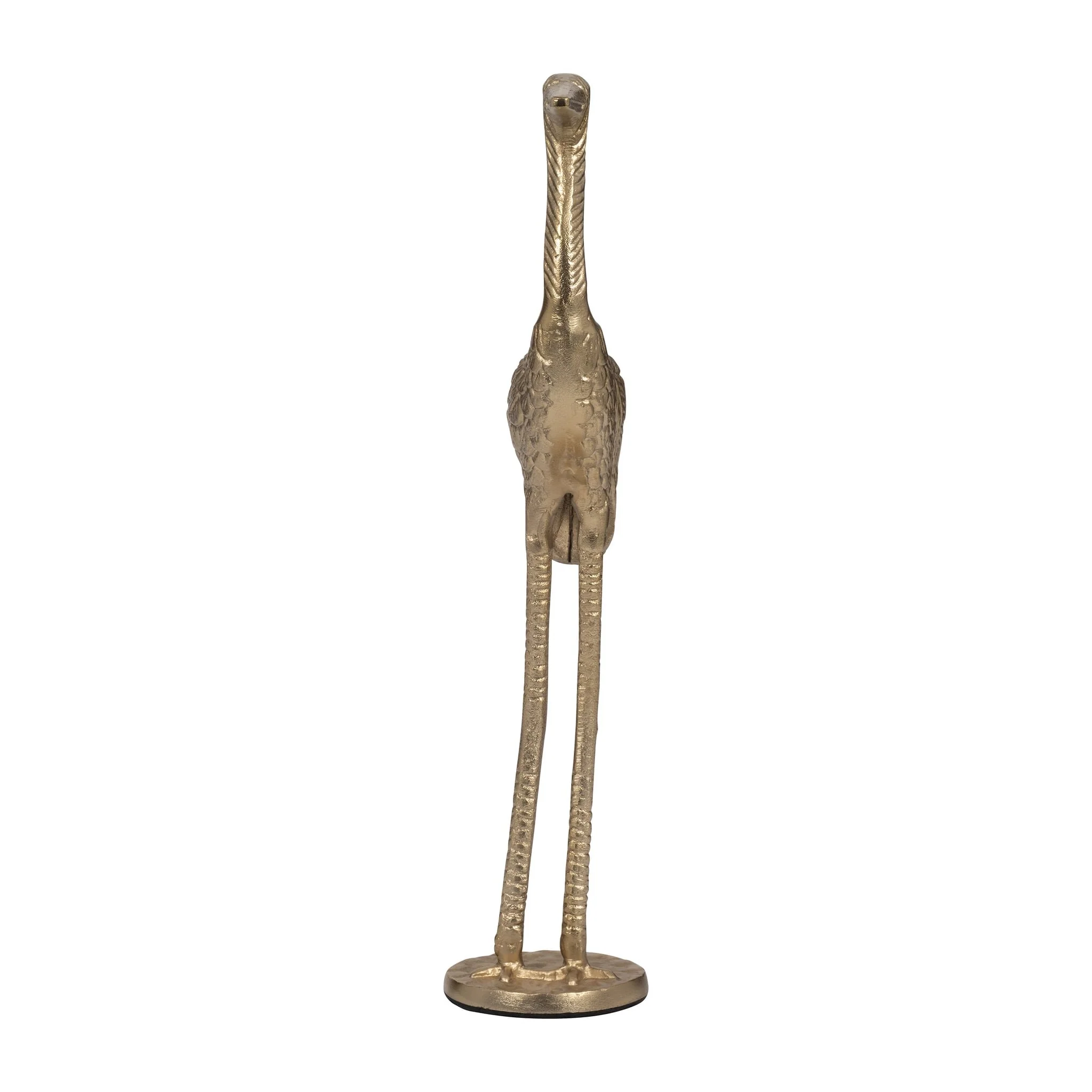 Metal, 16" Standing Crane, Gold - Image 3
