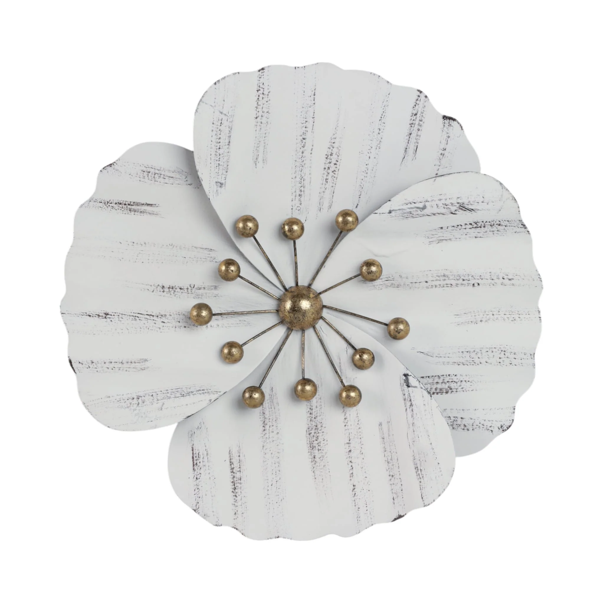 Metal 16" Wall Flower, White,wb