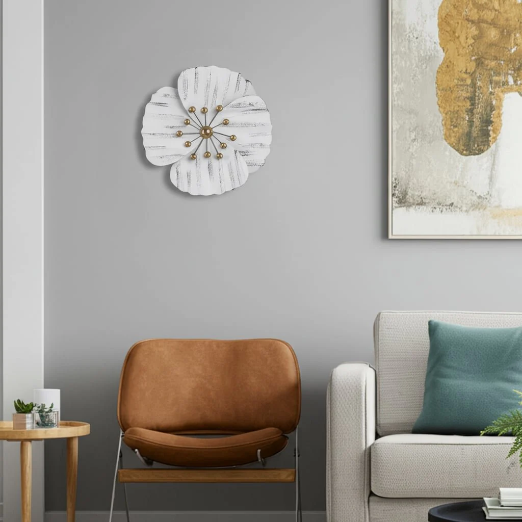 Metal 16" Wall Flower, White,wb - Image 11