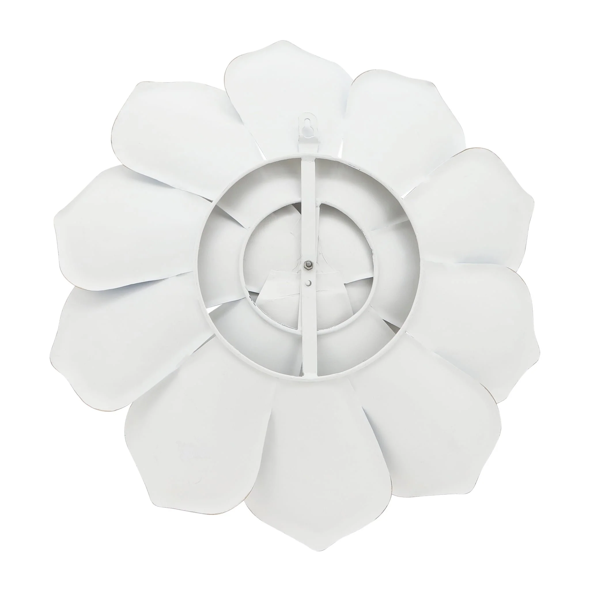 Metal 17" Multi-layer Flower Wall Deco, White/gol - Image 3