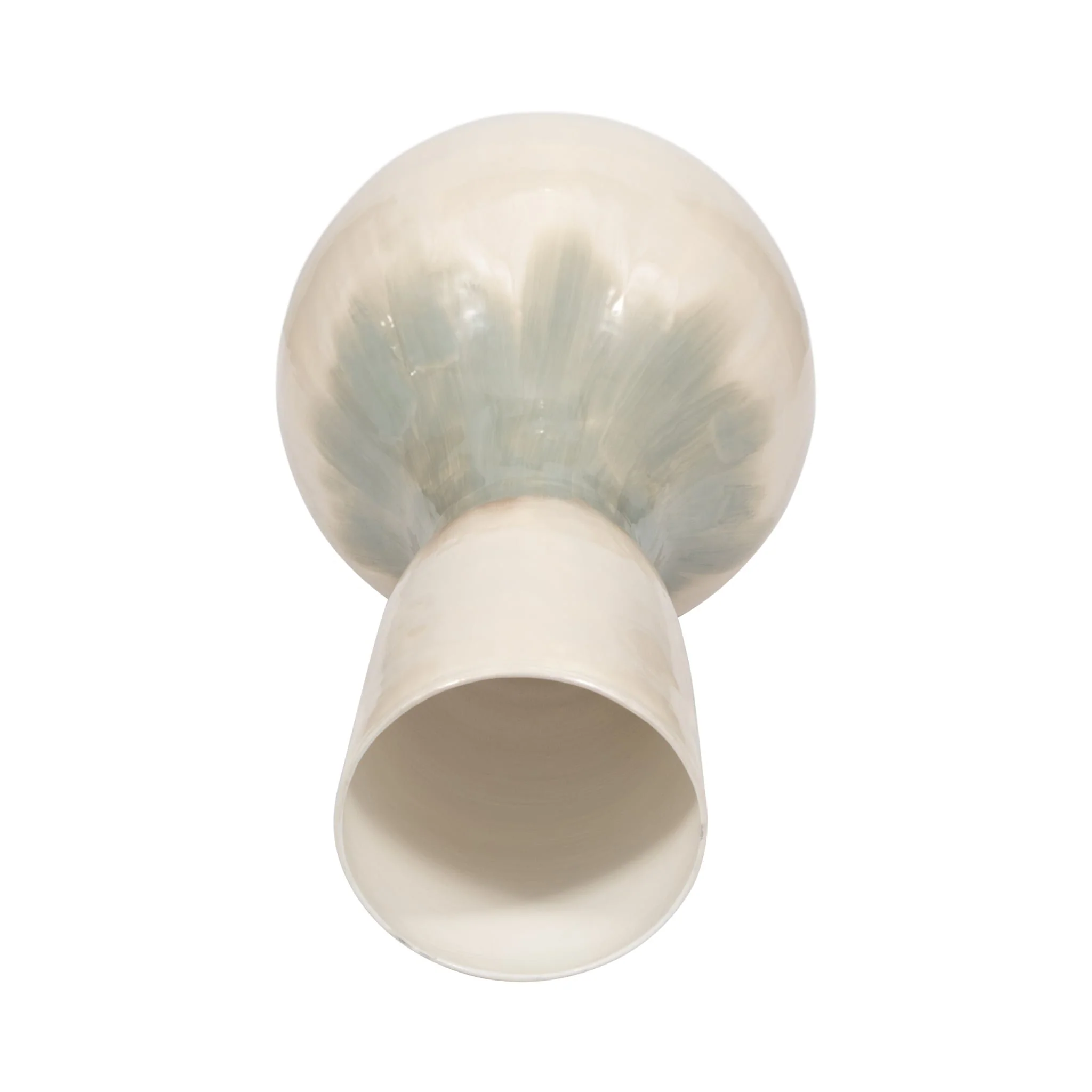 Metal, 18" Bulbous Vase, Pearl - Image 6