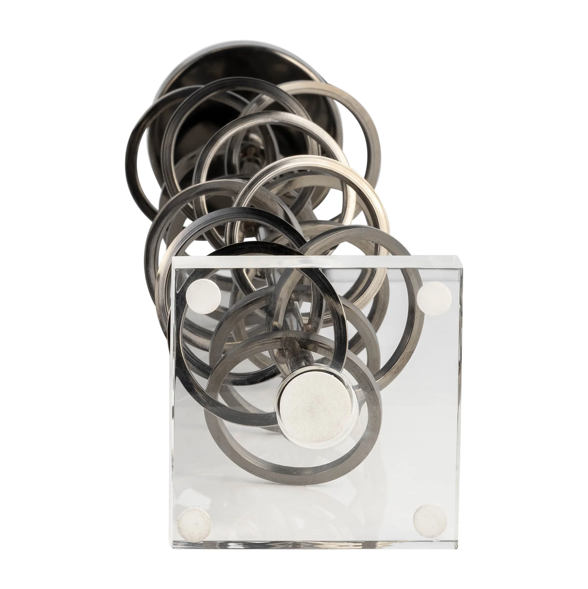 Metal, 18" Ring Toss On Acrylic Candleholder, Gunm - Image 6