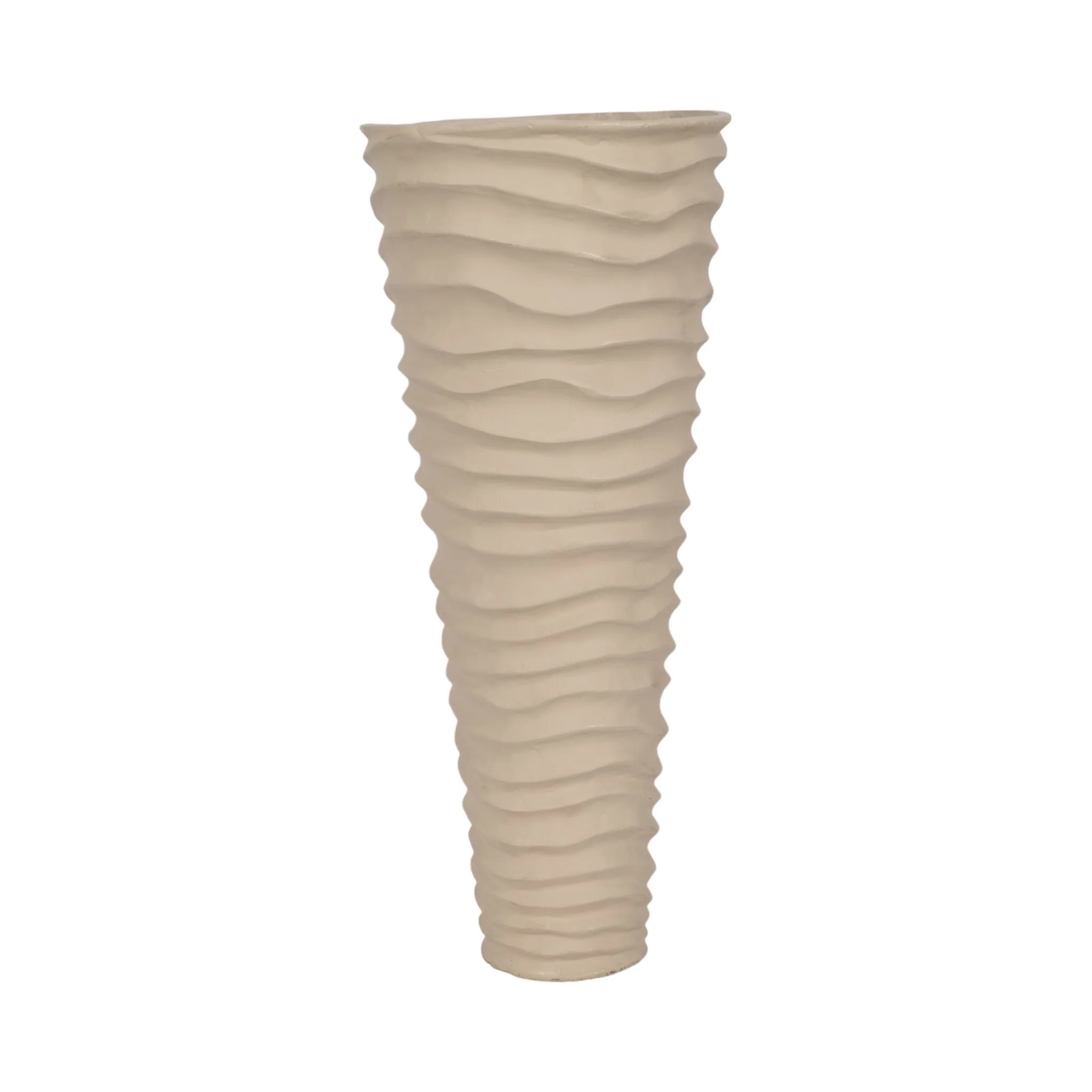 Metal 18", Rugged Vase, Ivory/nickel - Image 3
