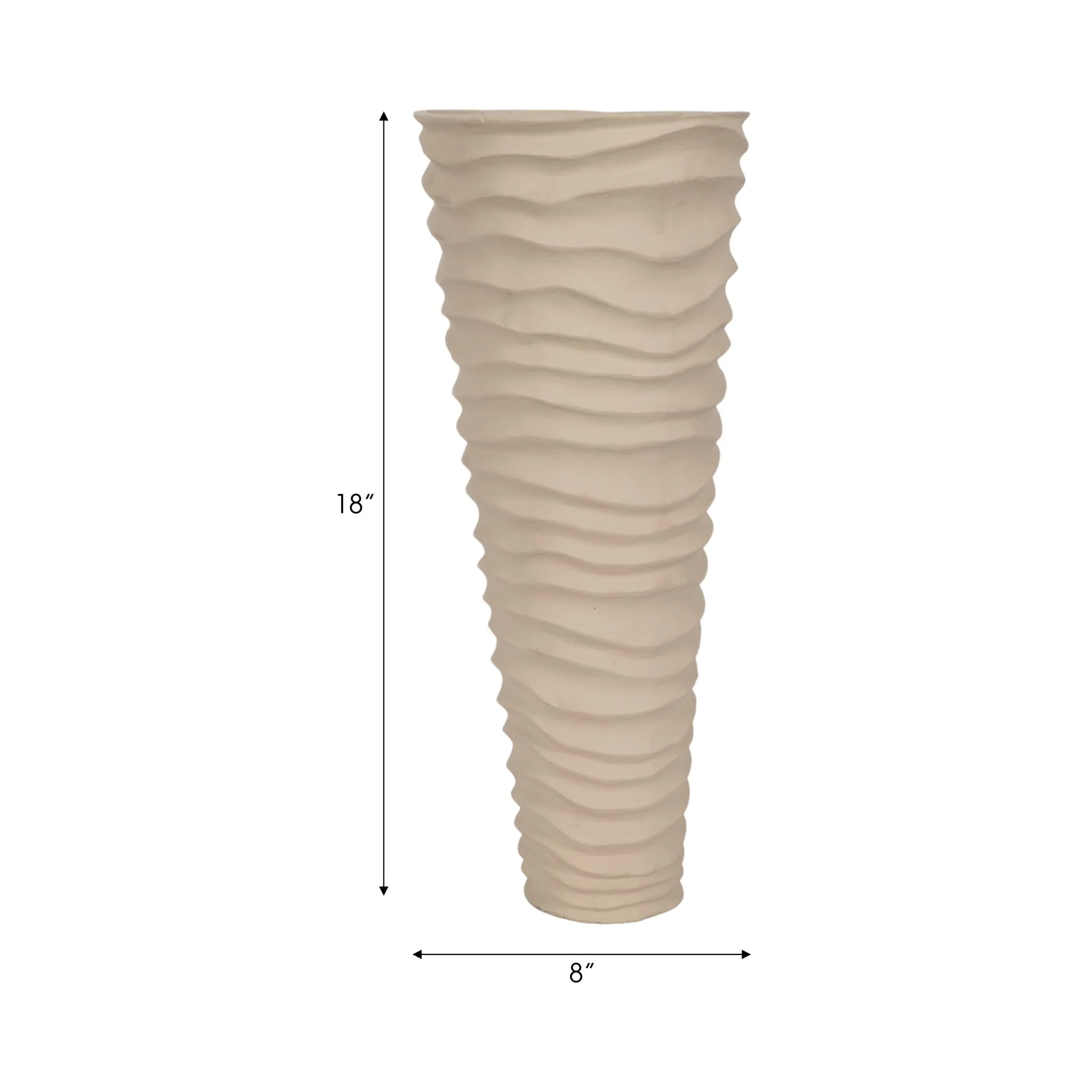 Metal 18", Rugged Vase, Ivory/nickel - Image 8