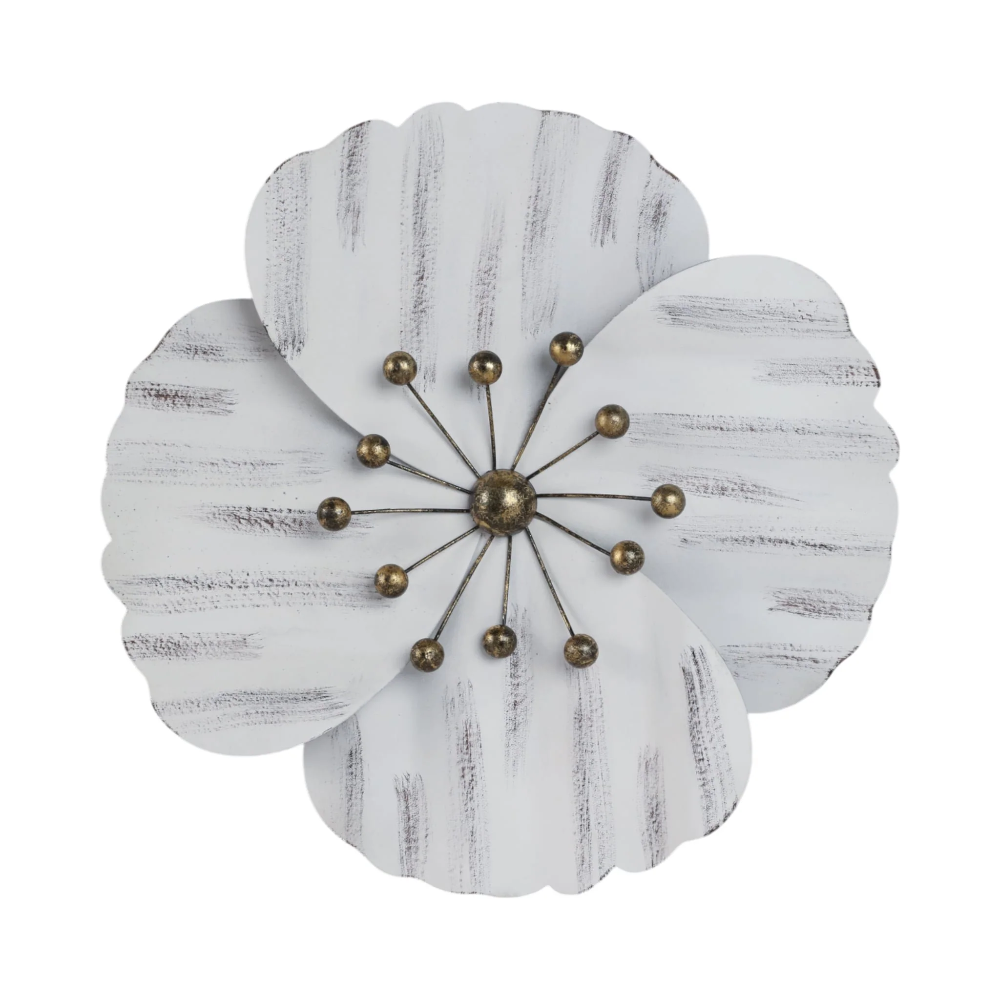 Metal 18" Wall Flower, White,wb