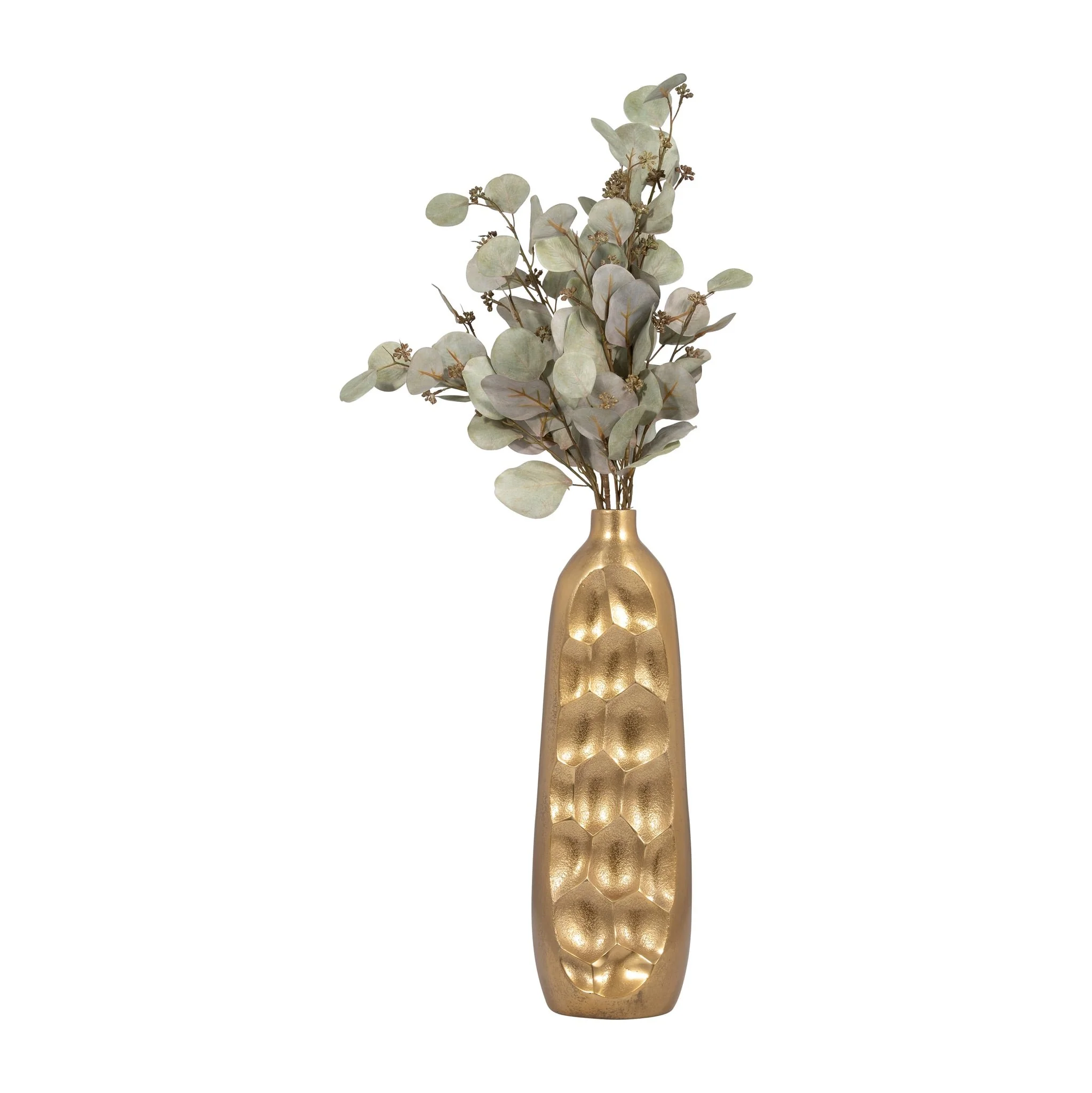 Metal, 19" Cut-out Vase, Gold - Image 4