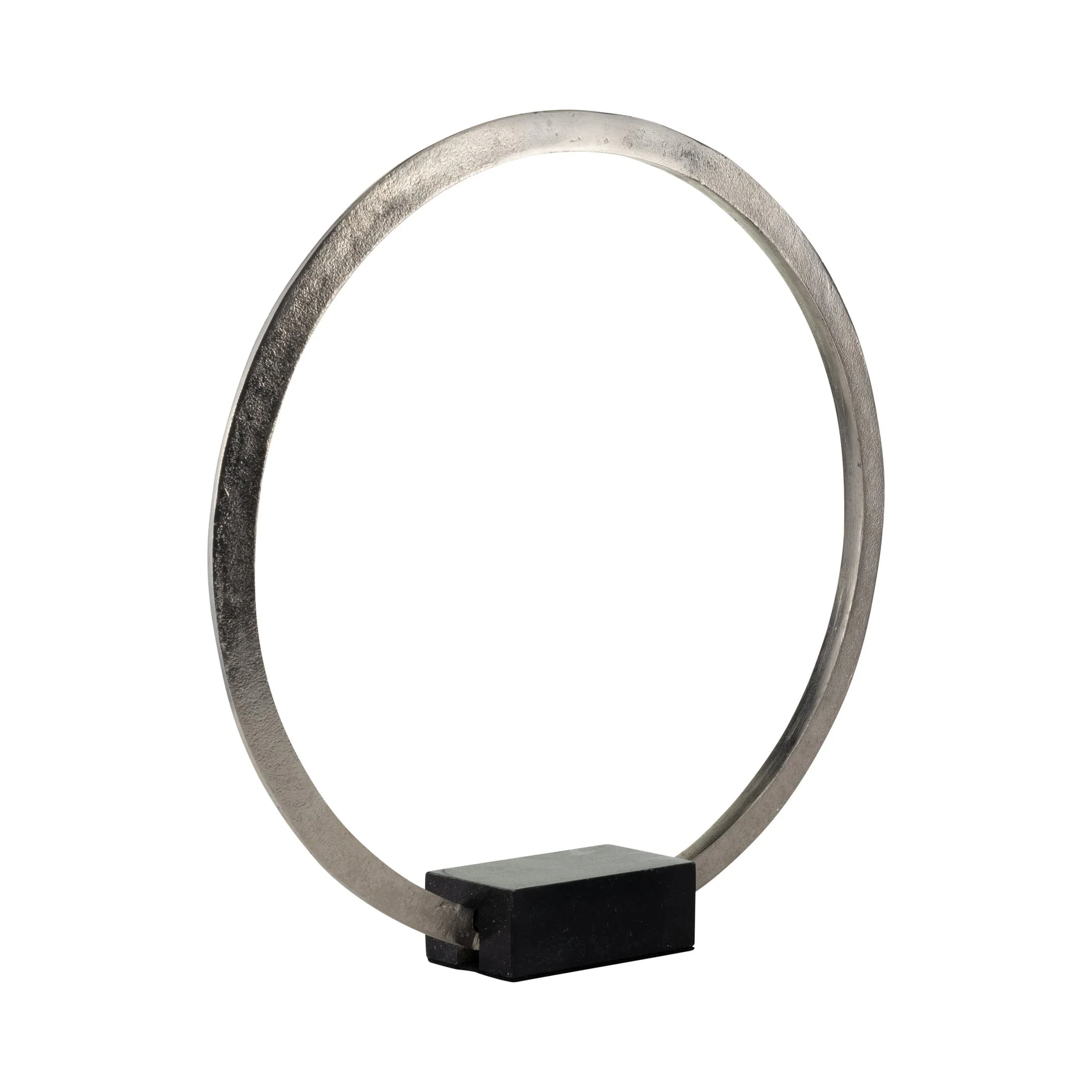 Metal,19",standing Ring W/base ,nickel/black - Image 2