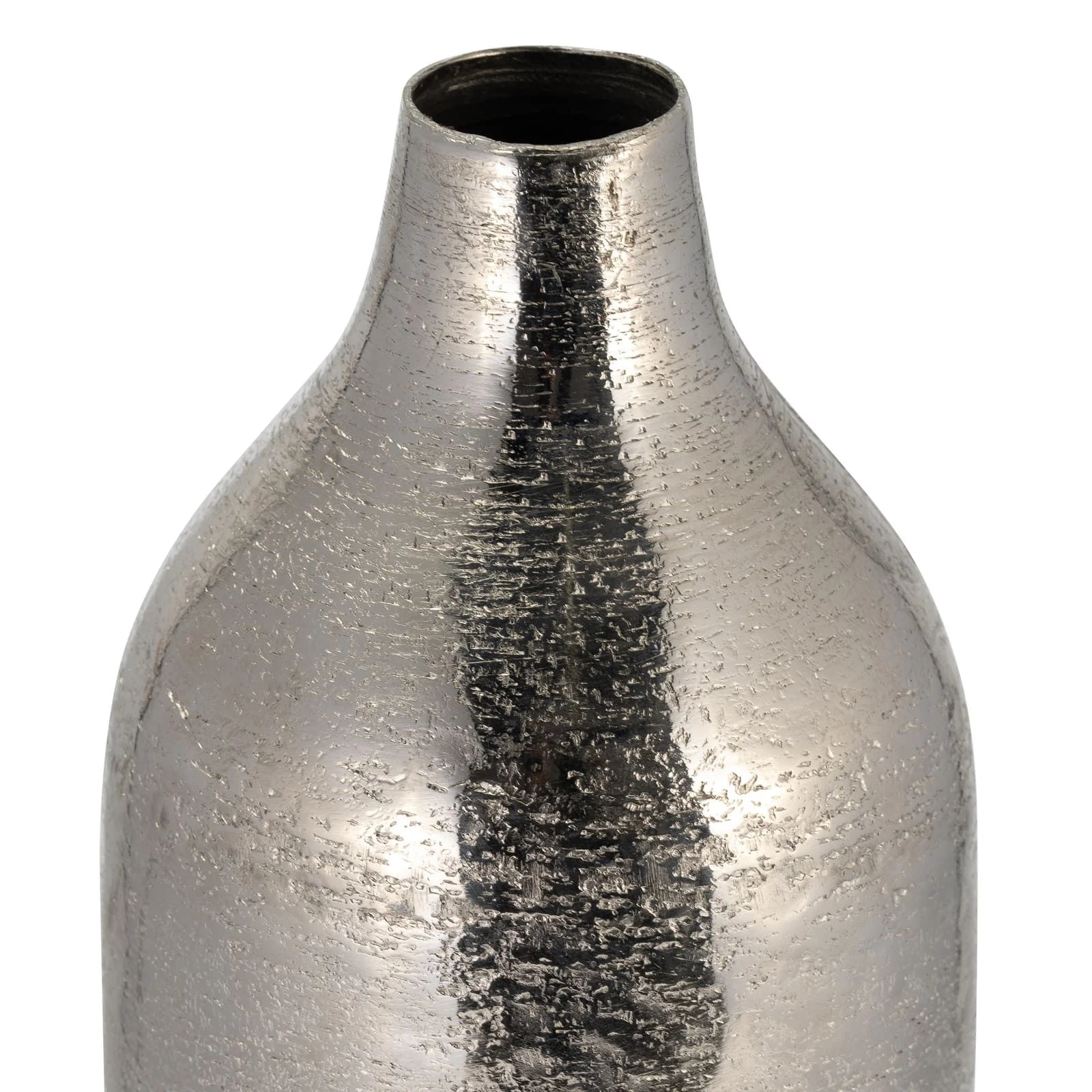 Metal, 19"h Cylinder Vase, Silver - Image 3