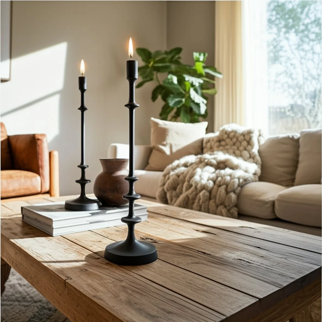 Metal, 20"h Taper Candle Holder, Black - Image 9