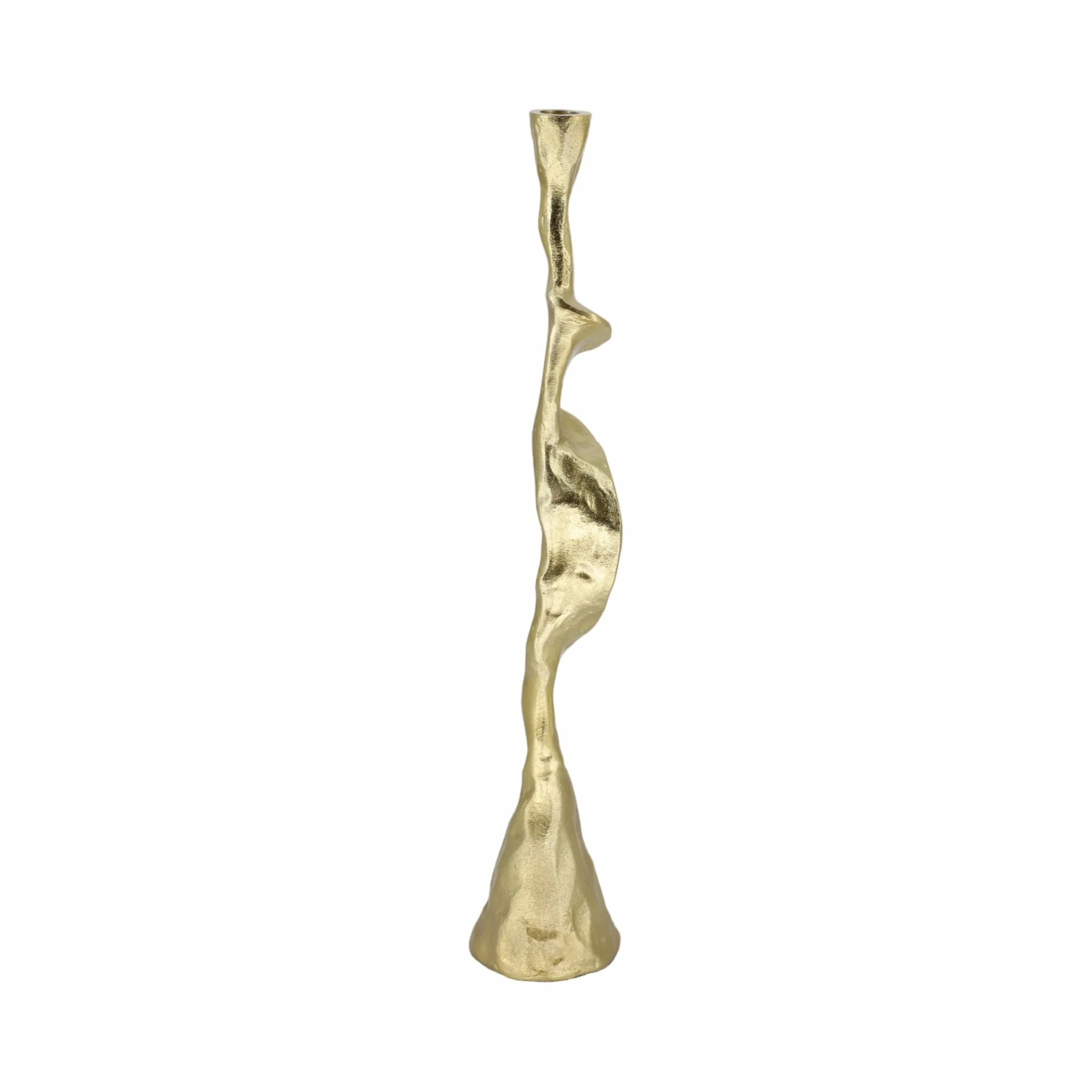 Metal, 21" Forged Taper Candleholder, Gold