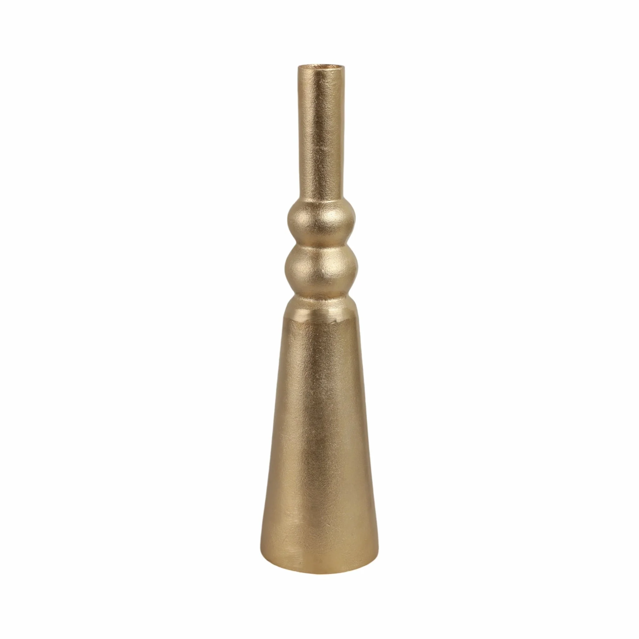 Metal,21"h,abstract Pillar Vase,gold