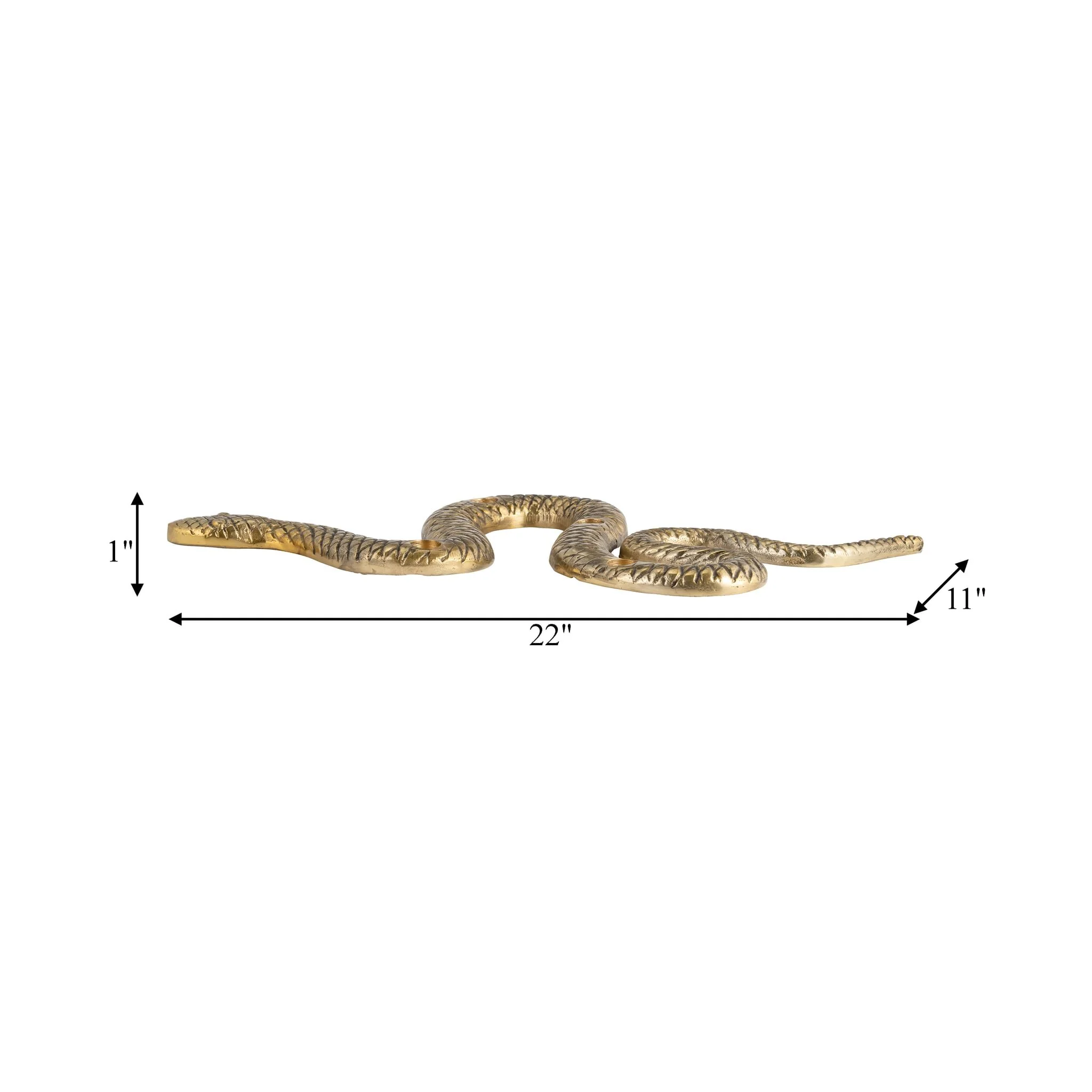 Metal, 22" Snake 4-taper Candle Holder, Gold - Image 8