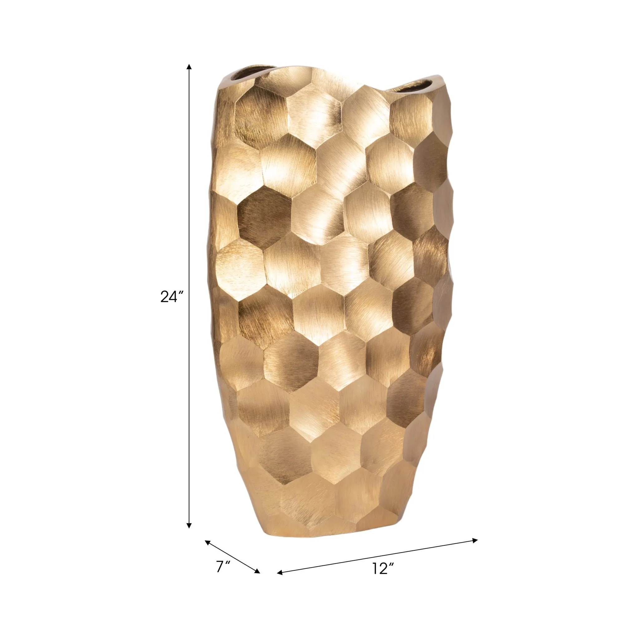 Metal, 24" Honeycomb Vase, Gold - Image 8