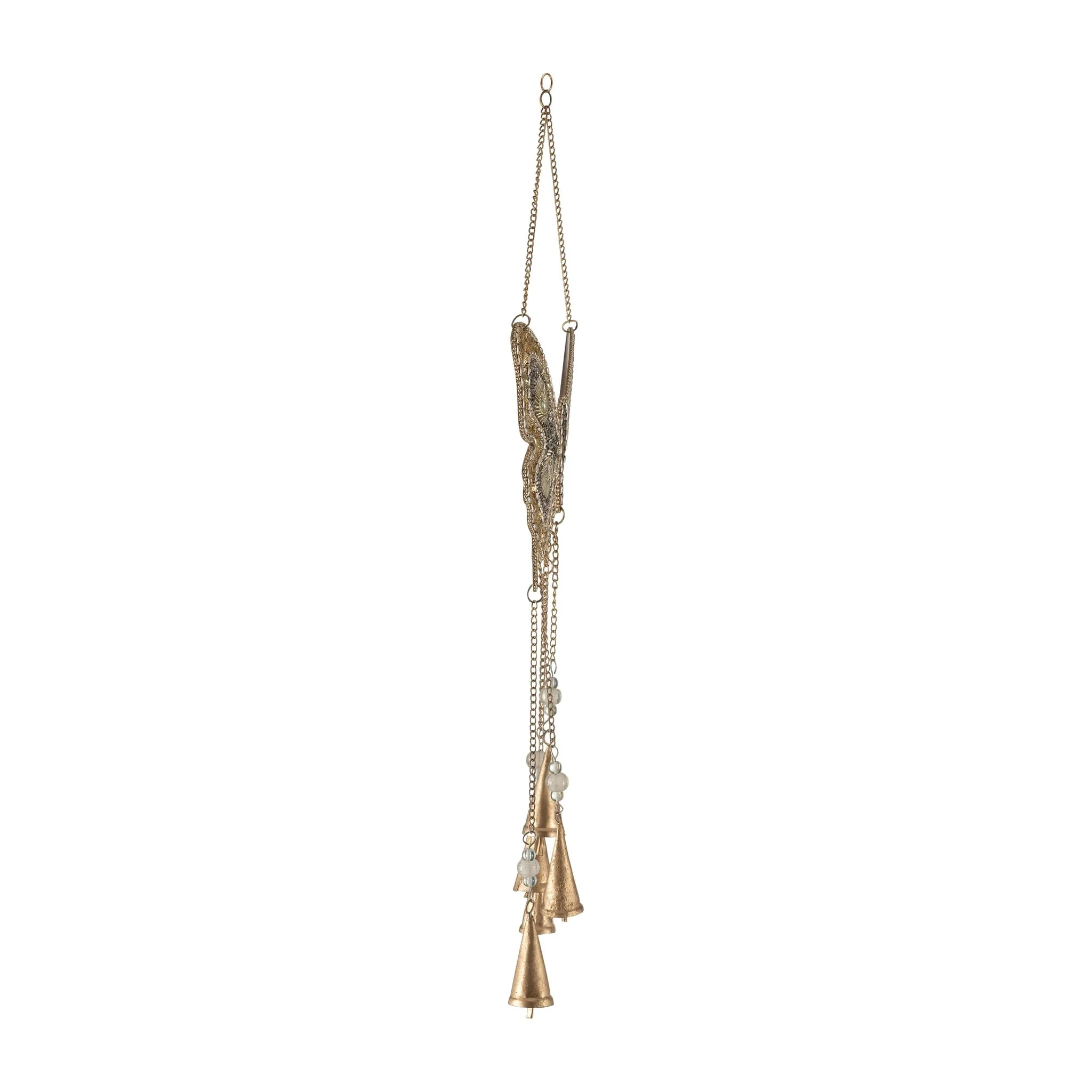 Metal, 24" Mosaic Butterfly Chime, Gold - Image 3