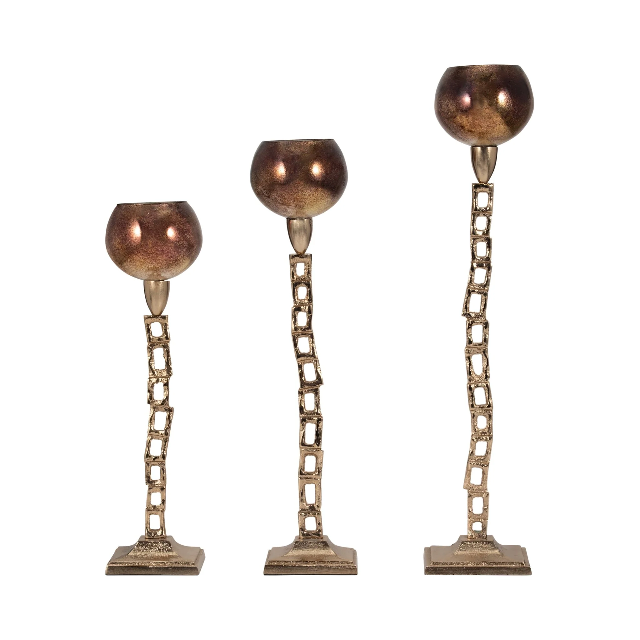 Metal, 24" Tealight Holder W/ Base, Gold - Image 7