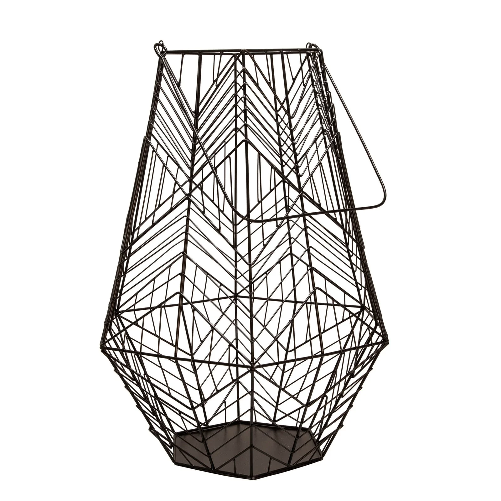 Metal 24" Wire Lantern, Black - Image 2