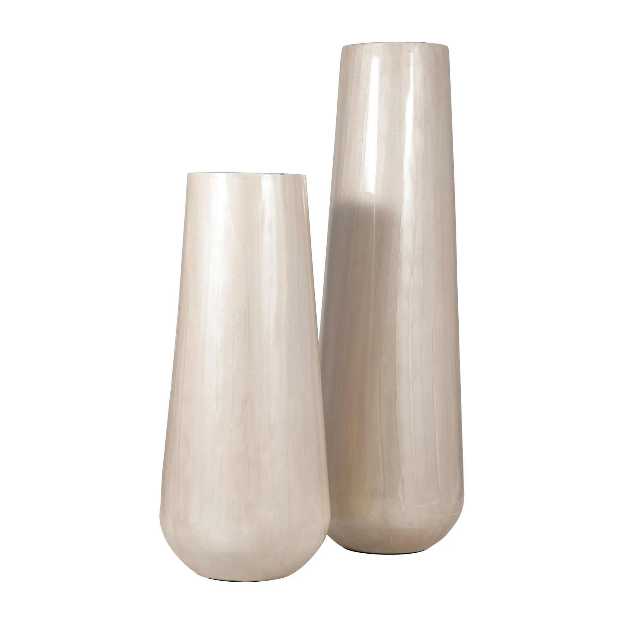 Metal 24"h Alabastron Vase, Pearl White - Image 7