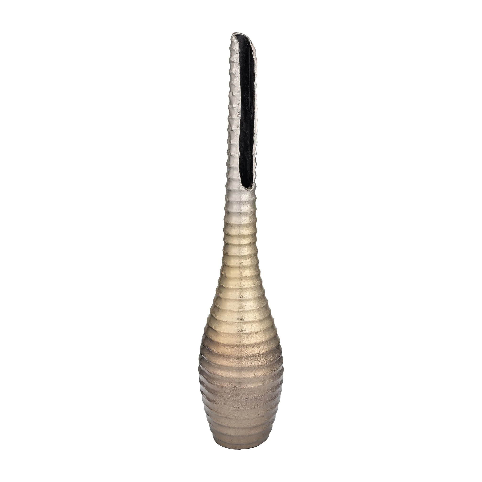 Metal,26",shell Elongated Vase,gold - Image 2