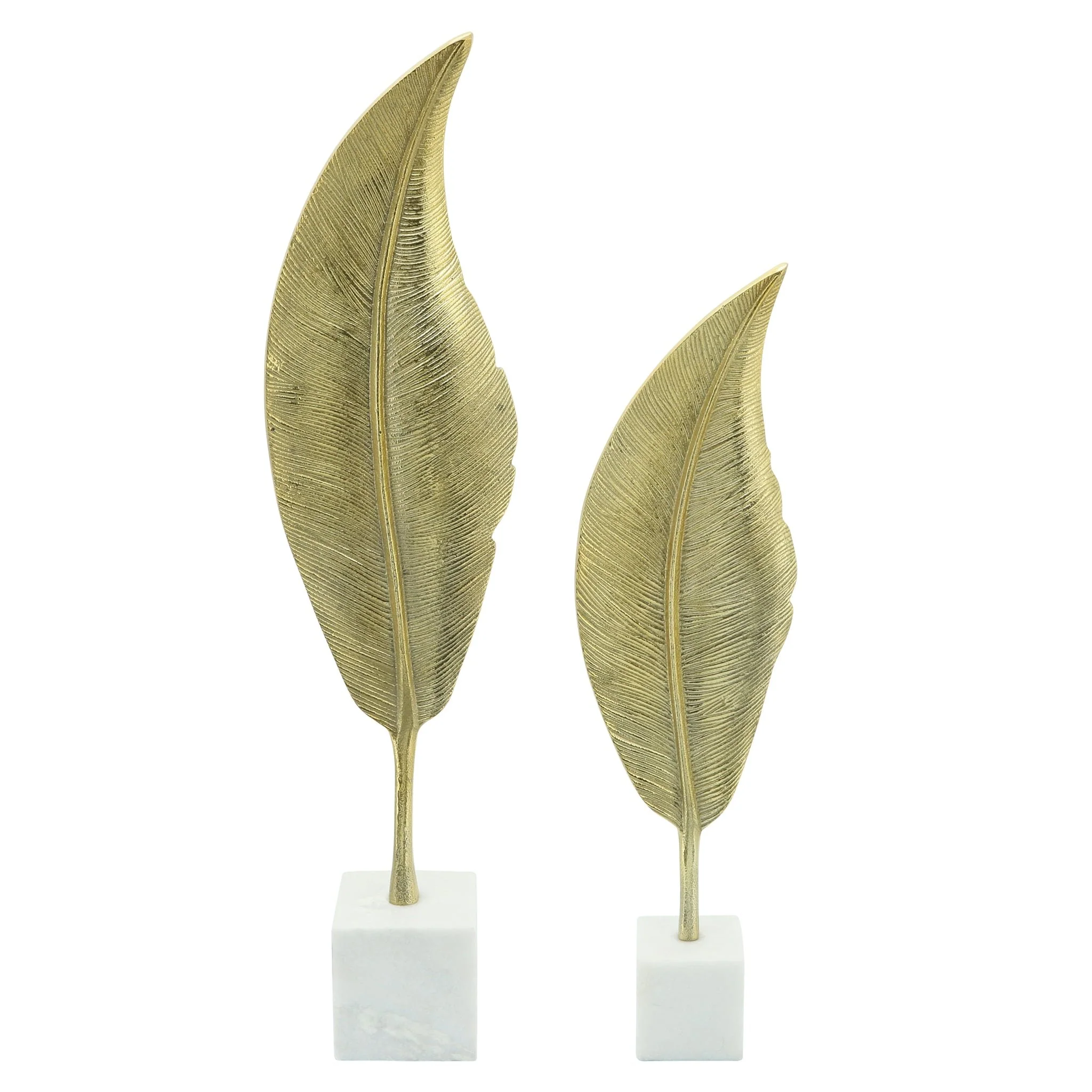 Metal, 28"h Leaf On Stand, Gold - Image 3