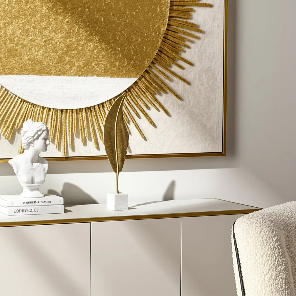 Metal, 28"h Leaf On Stand, Gold - Image 7
