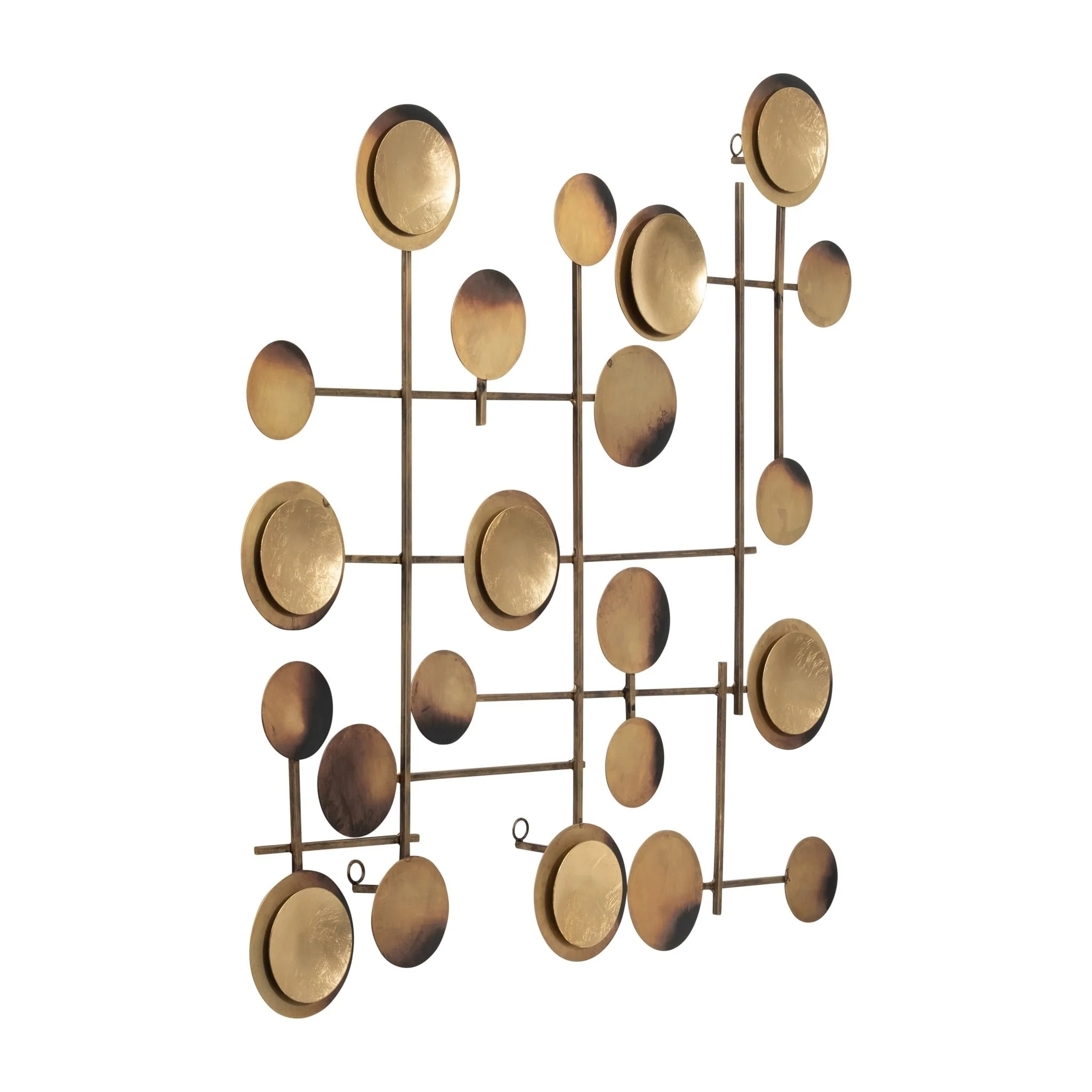Metal, 29" Circles Metal Wall Deco, Gold - Image 2