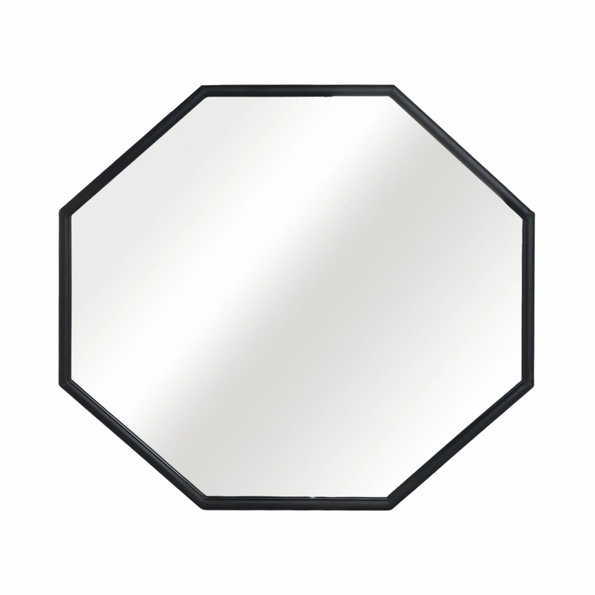 Metal, 32x28 Octagonal Mirror, Black/gld Wb