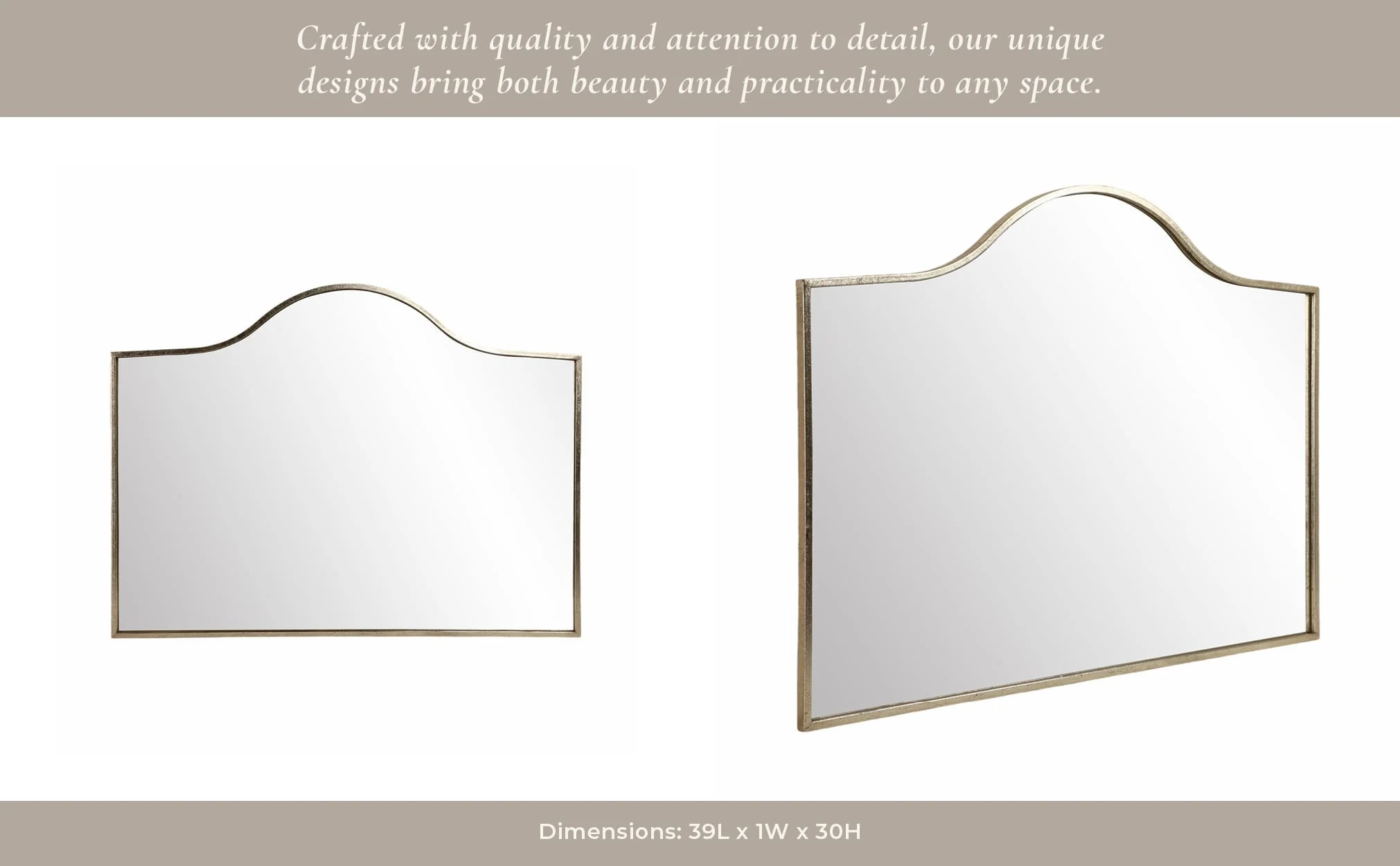 Metal, 39x30 Arch Mirror, Gold - Image 10