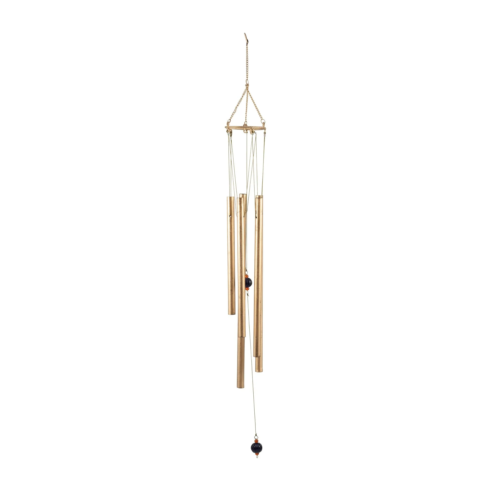 Metal, 43" 5-pipes Windchime, Antique Gold - Image 3